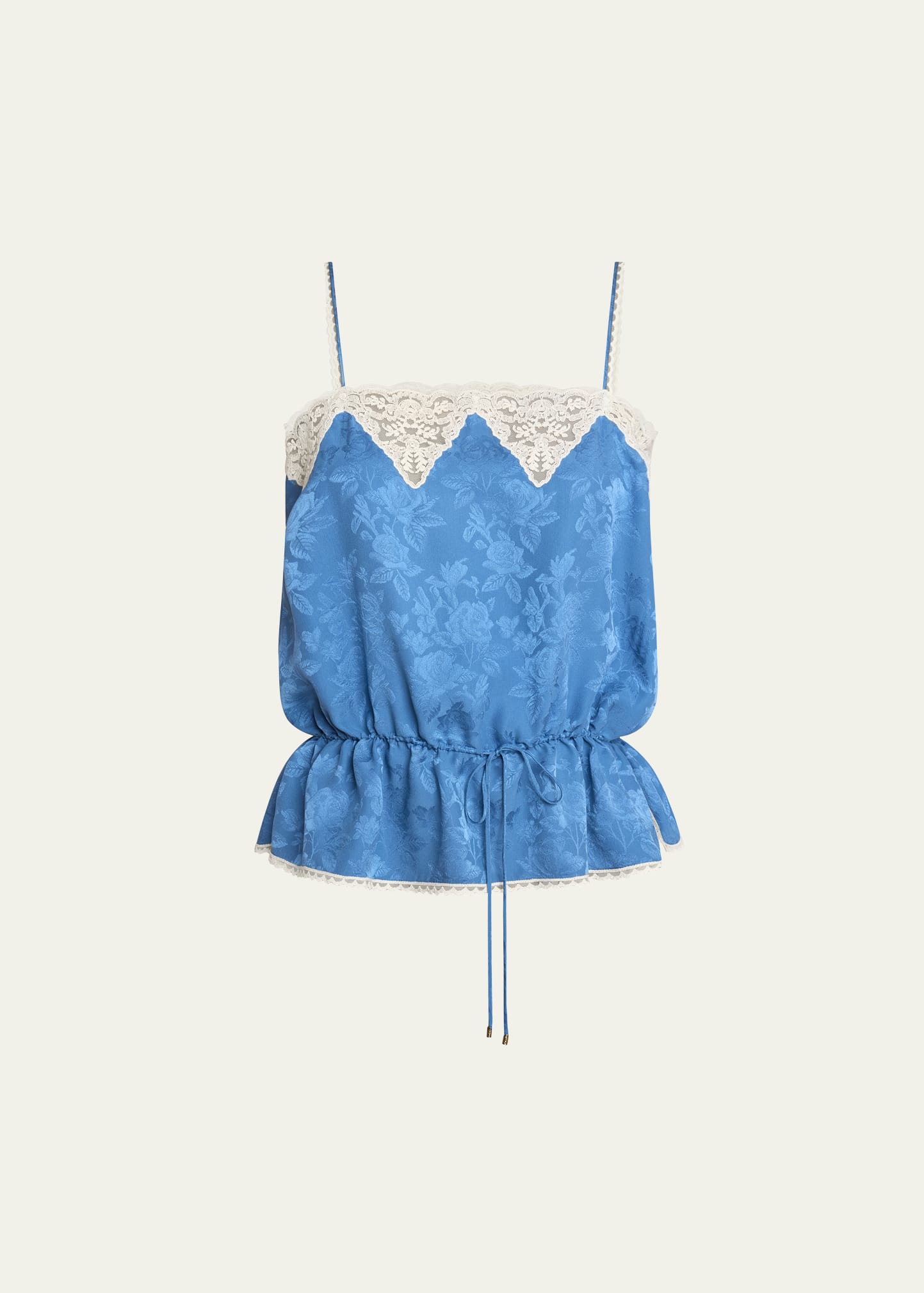 Chloe Lace-Trim Floral Silk Jacquard Camisole Top - Bergdorf