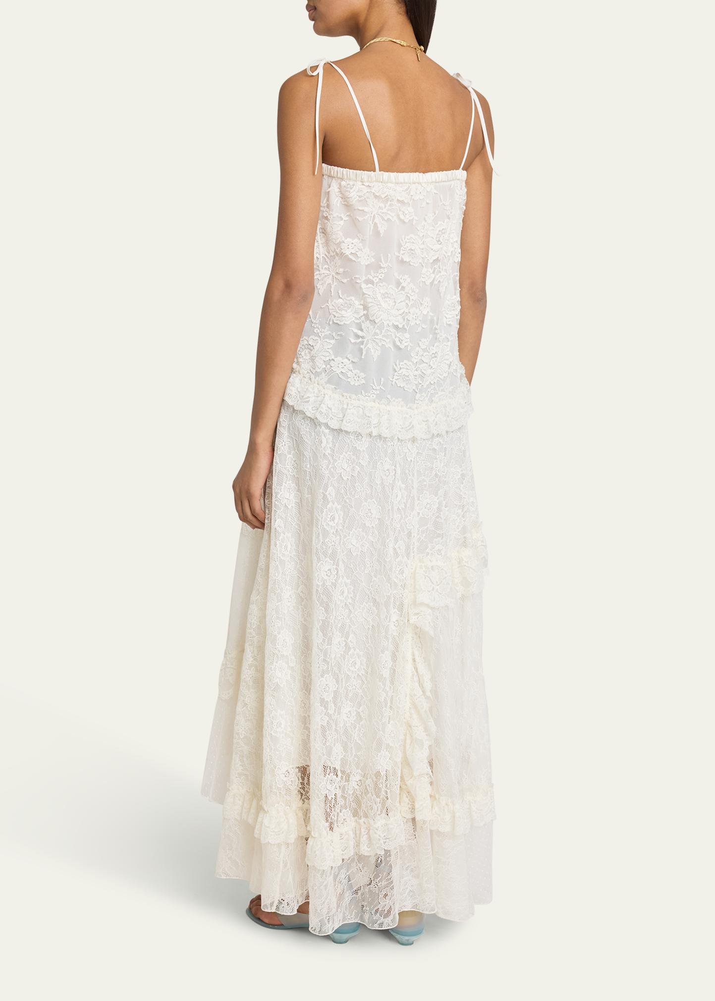 Chloe Ruffle-Trim Floral Lace Maxi Dress - Bergdorf Goodman