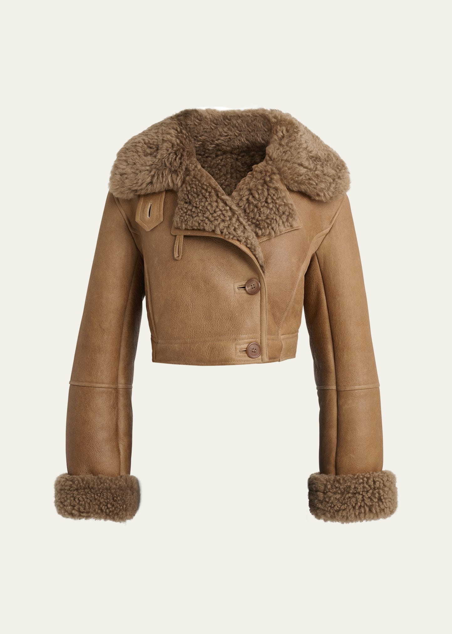 Chloe Lamb Shearling Crop Moto Jacket - Bergdorf Goodman