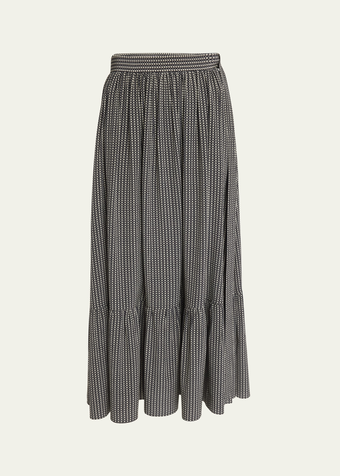 Chloe Micro Check Silk Maxi Skirt - Bergdorf Goodman