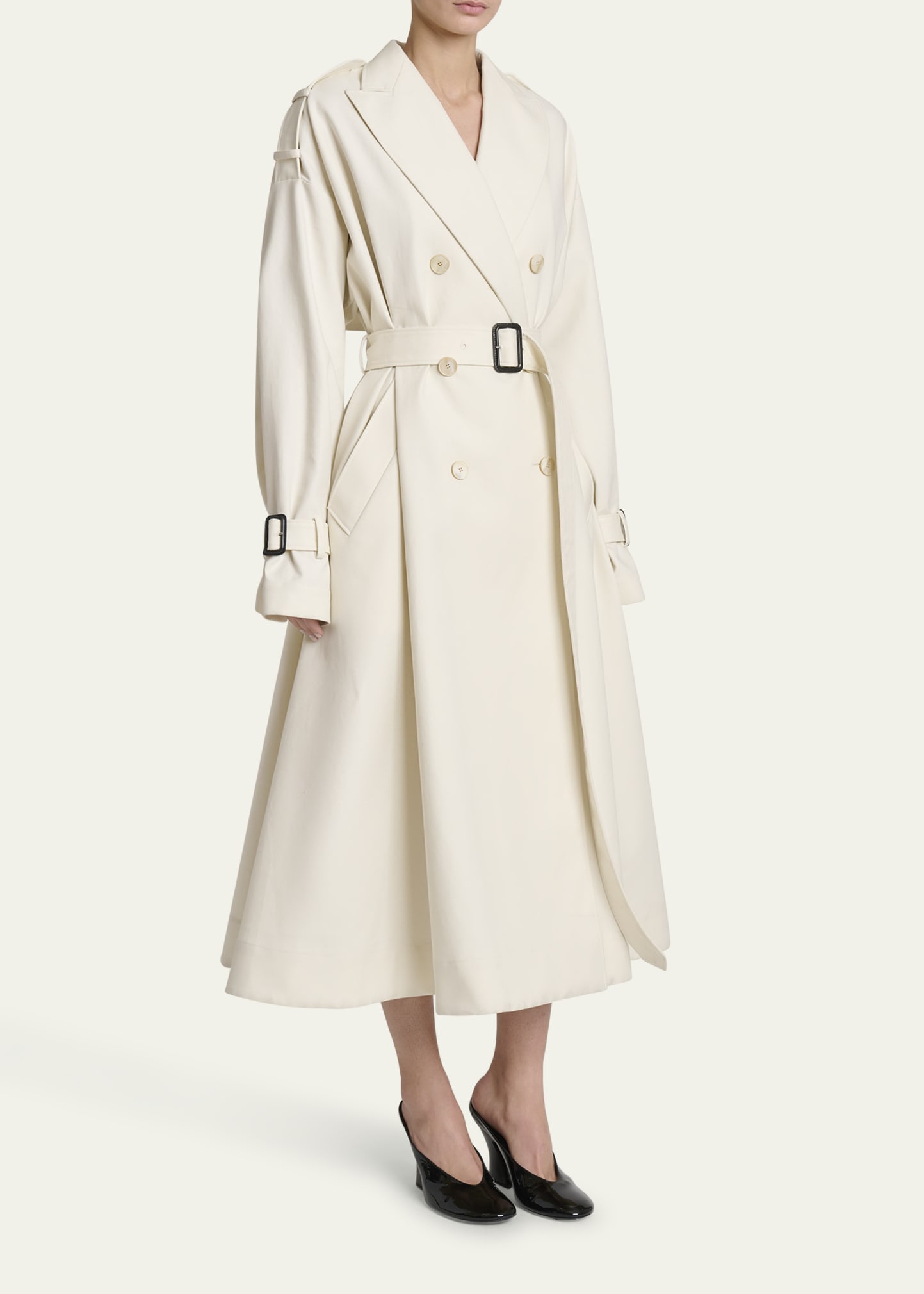 アウターその他 GIVENCHY Woman Trench coat Cream BW00P815MB 297 Givenchy Cocoon Shoulder Double-Breasted Belted Trench Coat