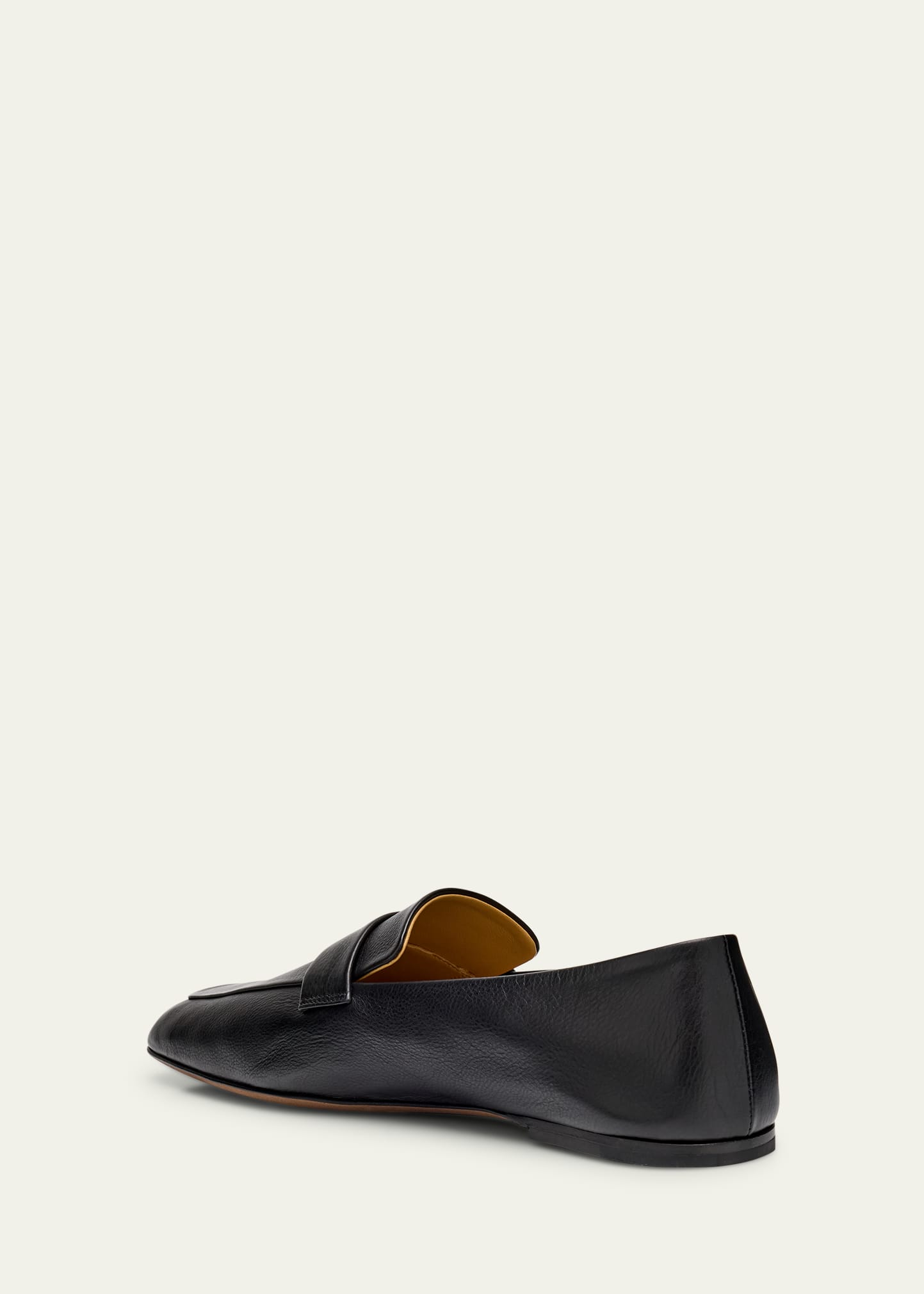 THE ROW Leather Square-Toe Loafers - Bergdorf Goodman