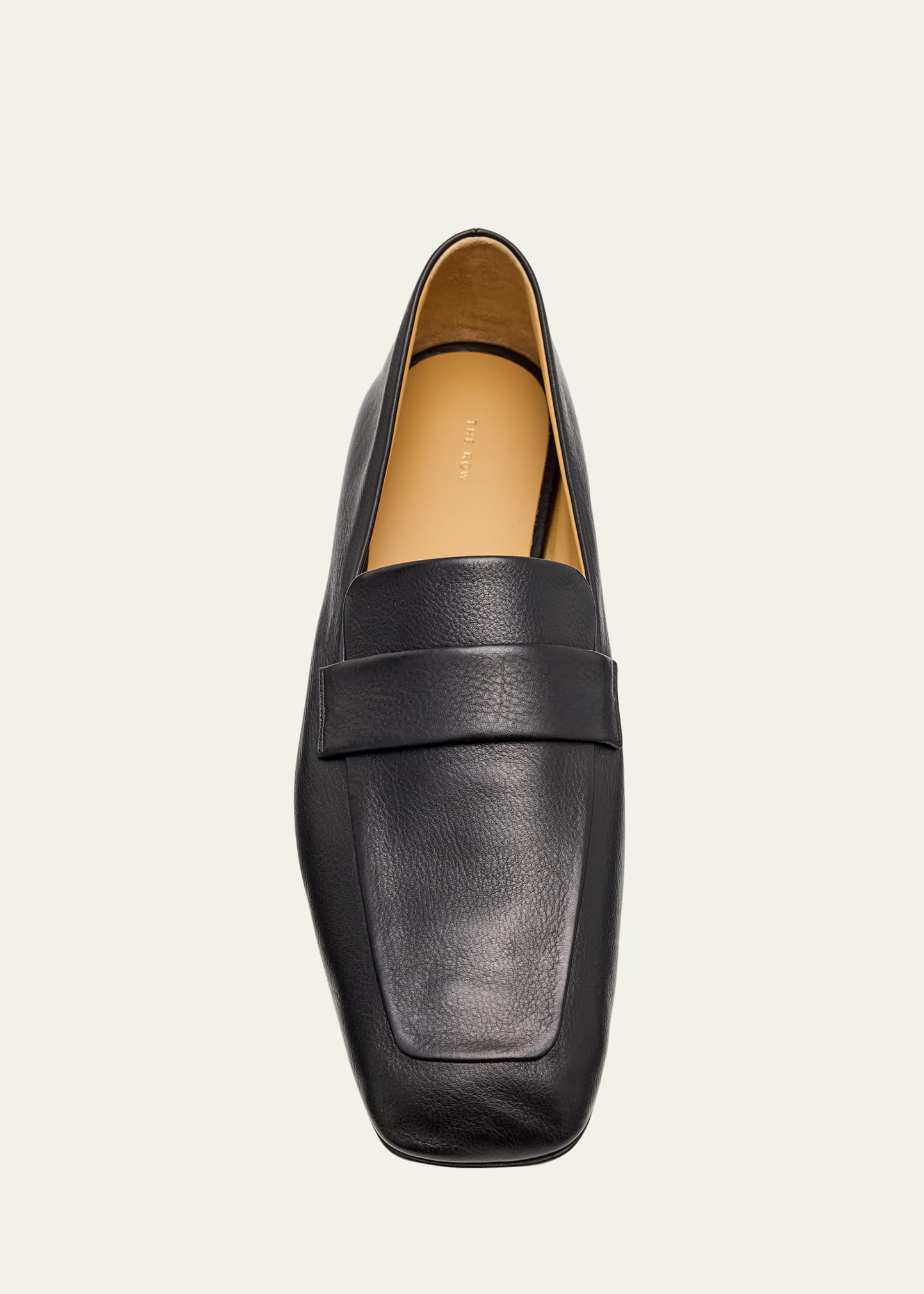 THE ROW Leather Square-Toe Loafers - Bergdorf Goodman