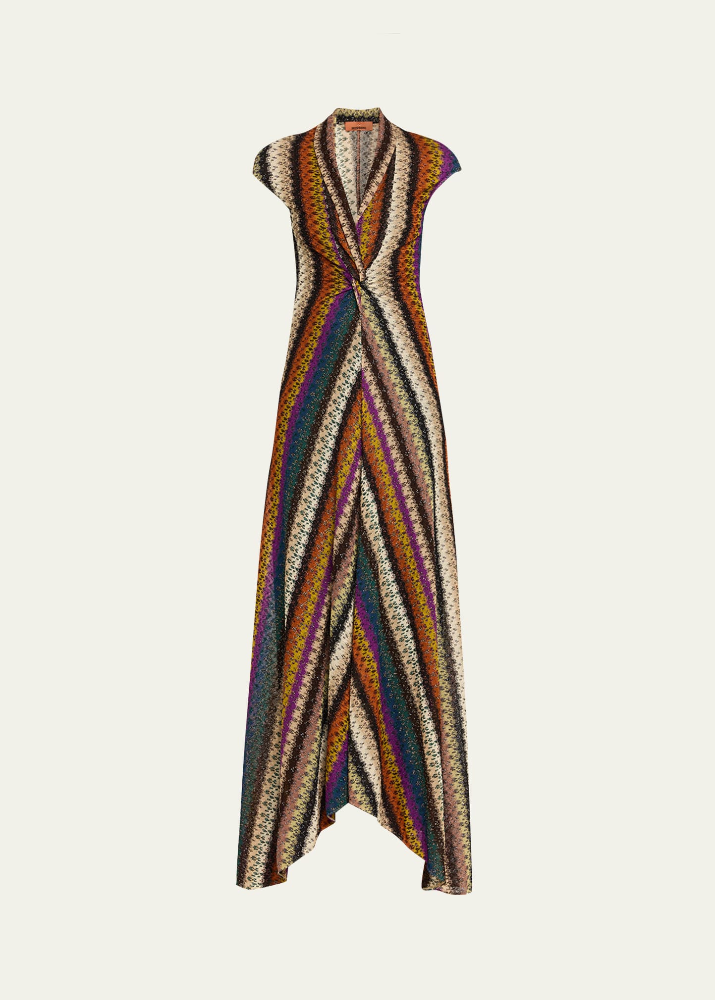 Missoni Metallic Stripe Twisted Maxi Dress - Bergdorf Goodman