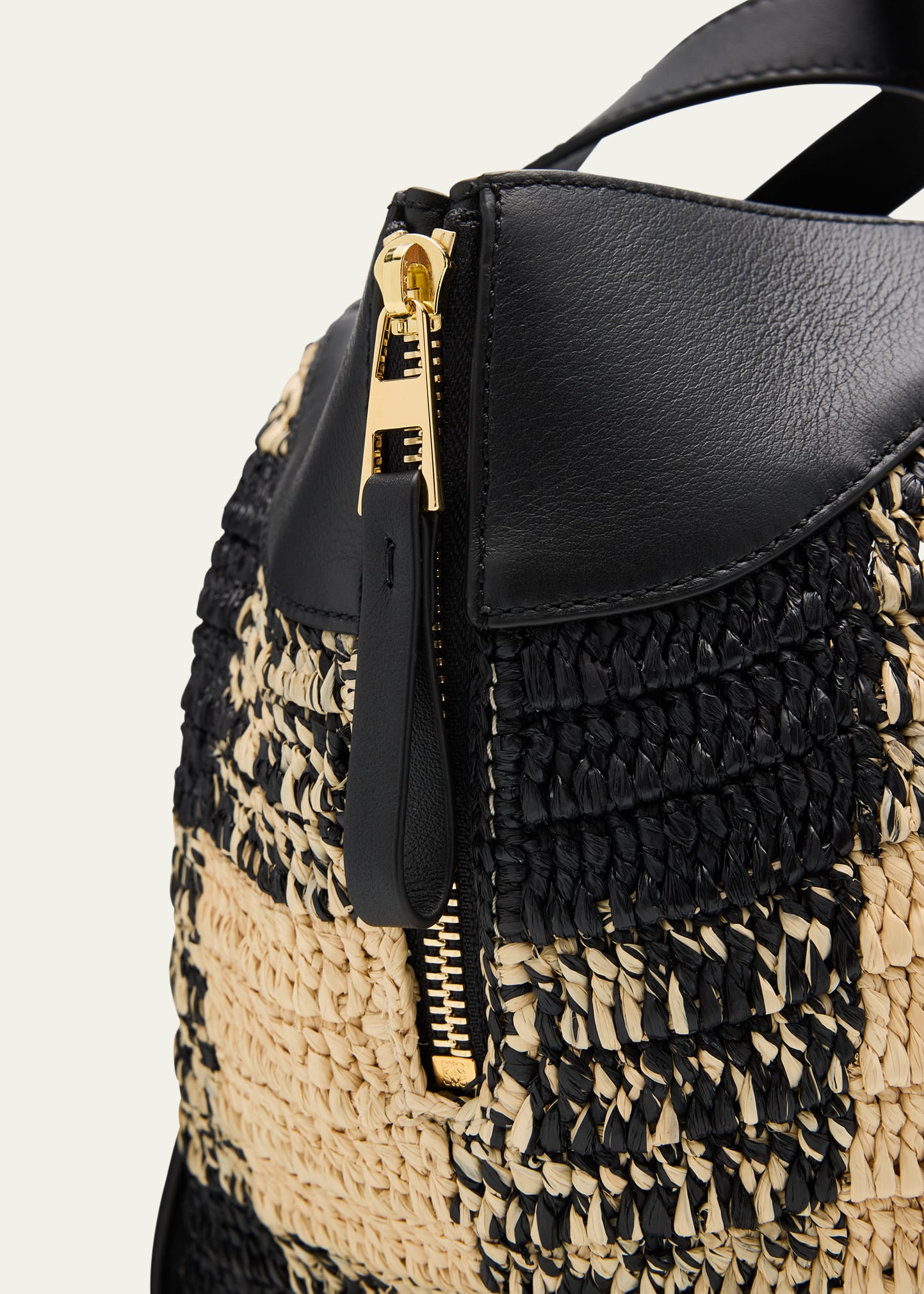 Loewe x Paula's Ibiza Hammock Top-Handle Bag in Gingham Raffia
