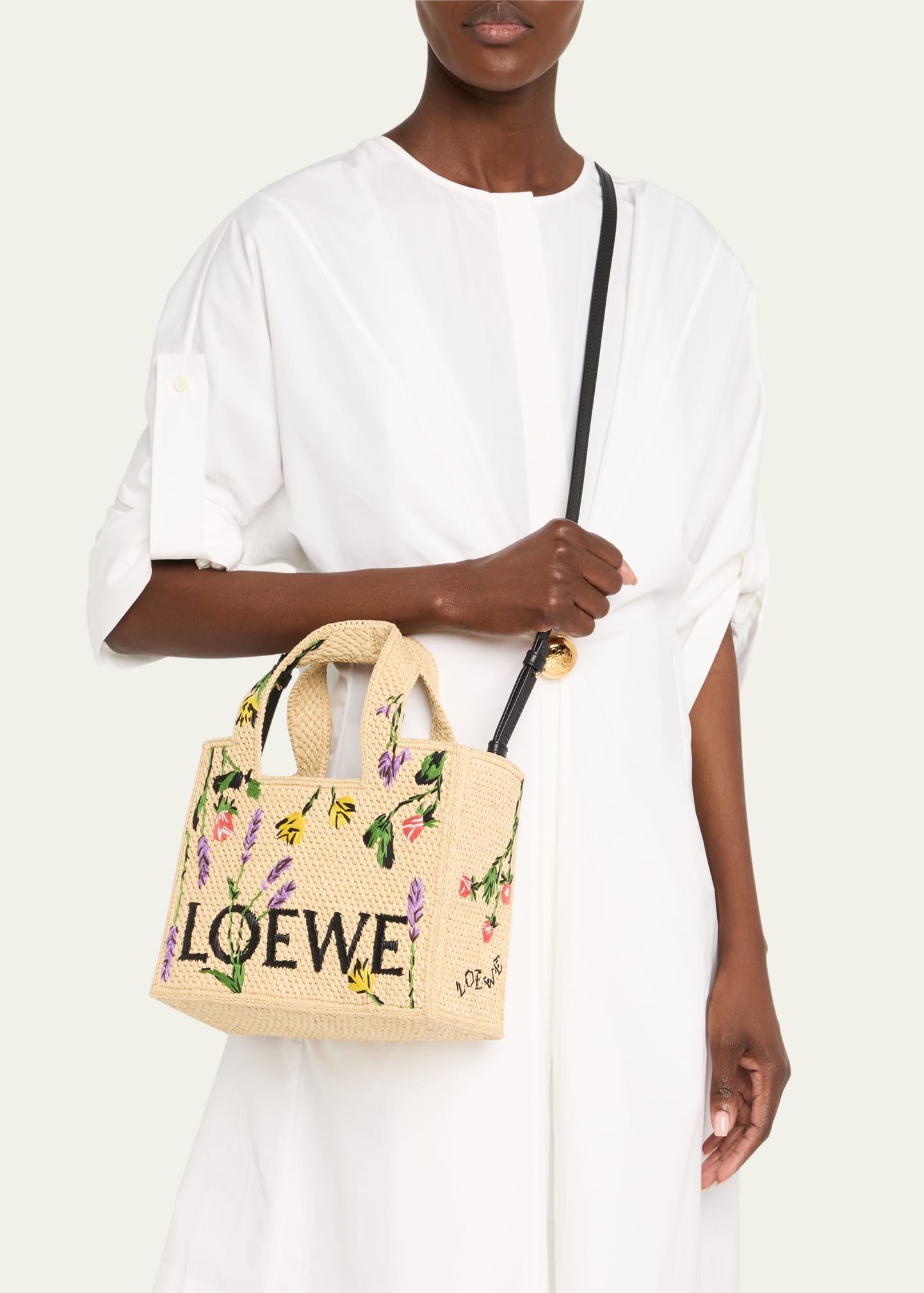 Loewe x Paula's Ibiza Small Flower Tote Bag in Raffia