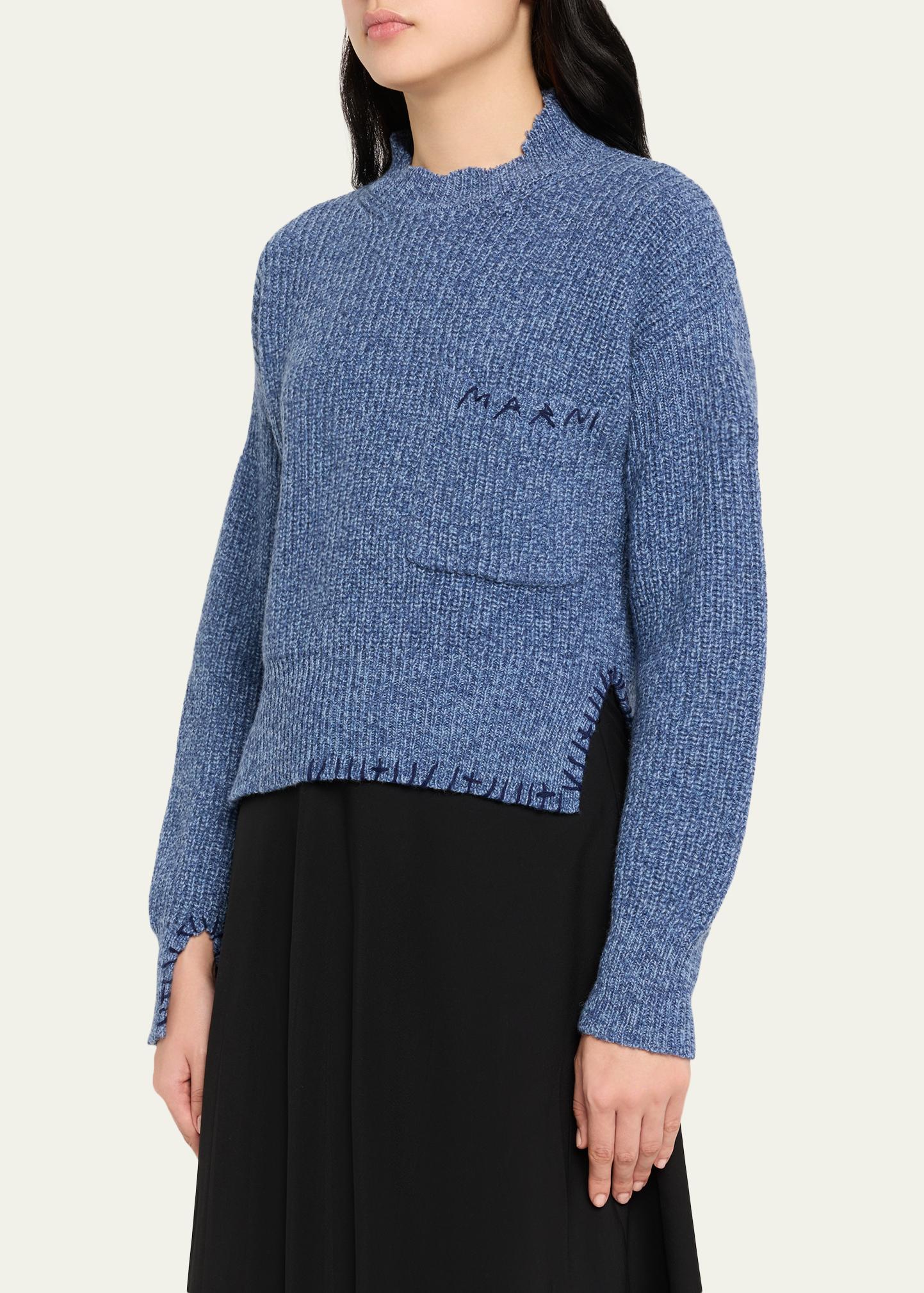 Marni Turtleneck Raw-Cut Slits Sweater - Bergdorf Goodman