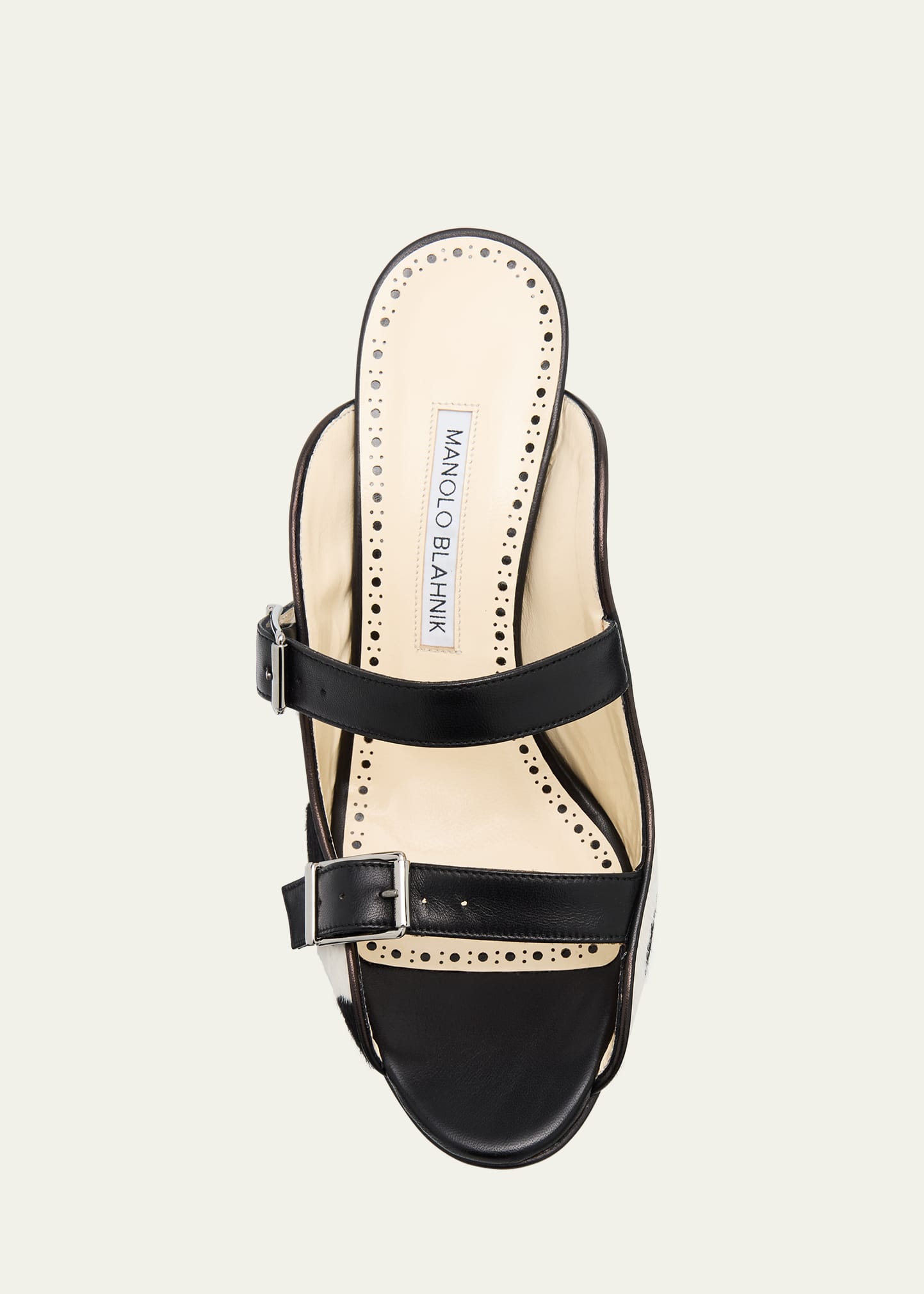 Manolo Blahnik Capbal Polka Dot Calf Hair Mule Sandals - Bergdorf