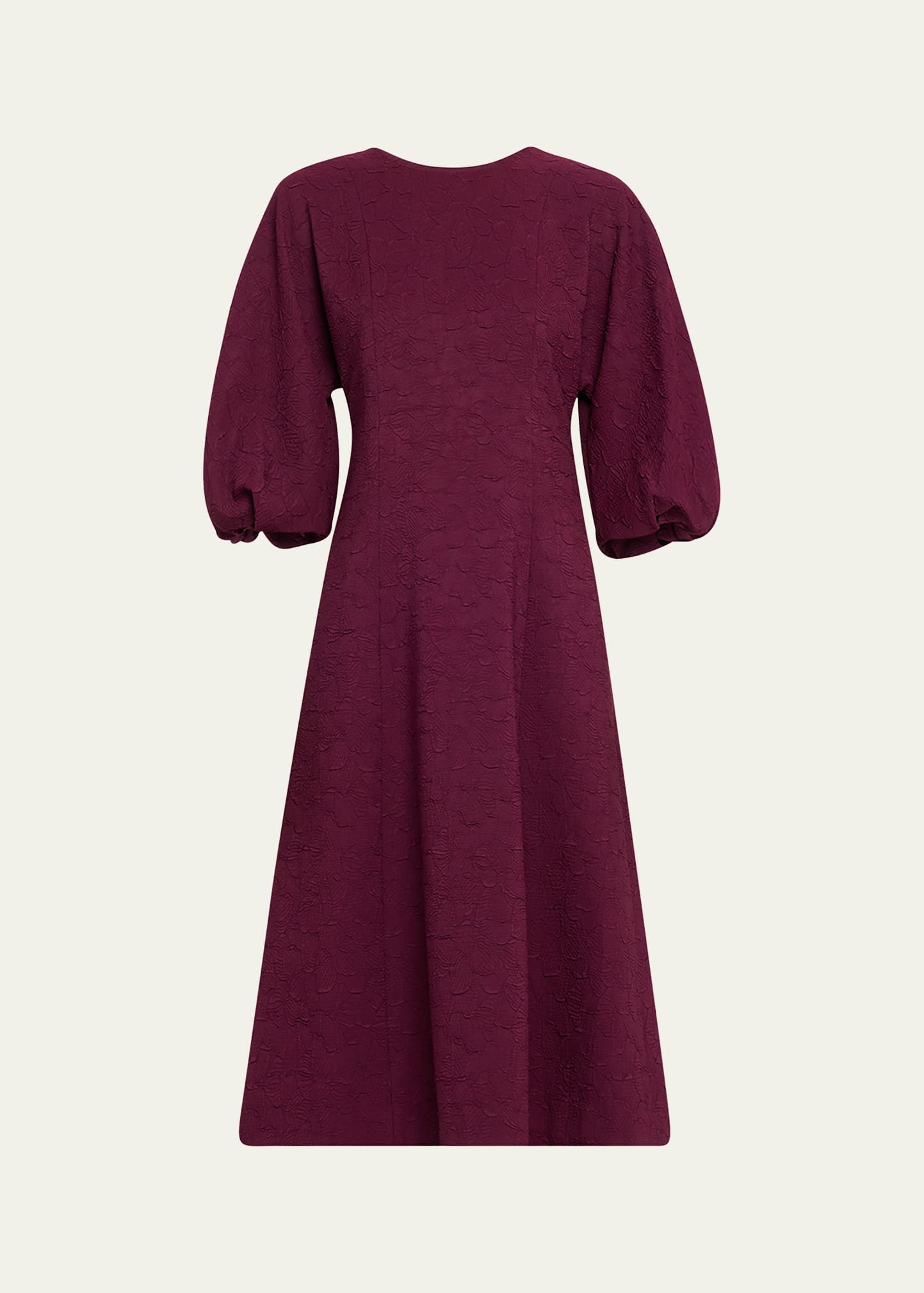 Lafayette 148 New York Balloon-Sleeve Jacquard Midi Dress