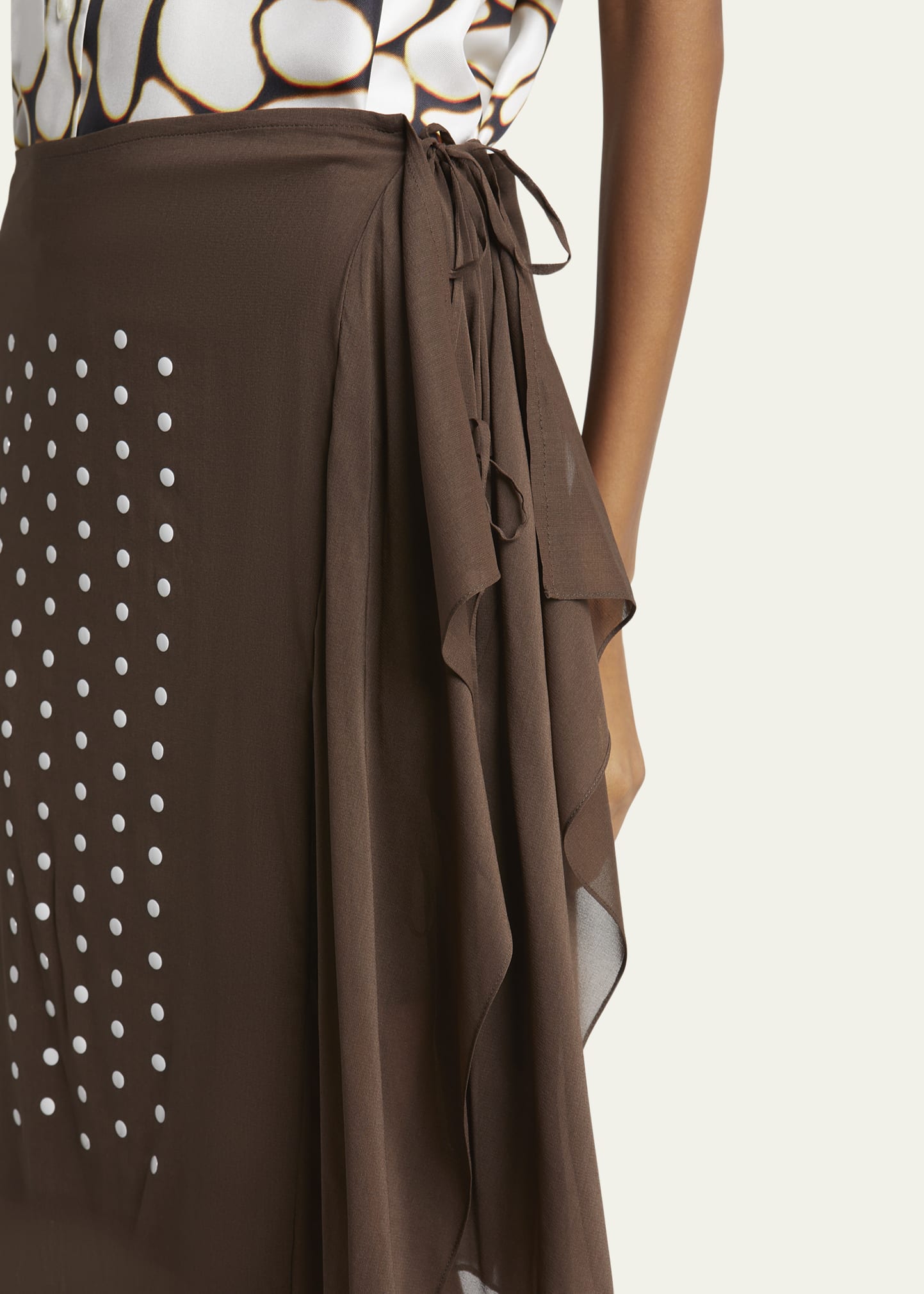 Dries Van Noten Sima Dot Print Wrap Skirt - Bergdorf Goodman