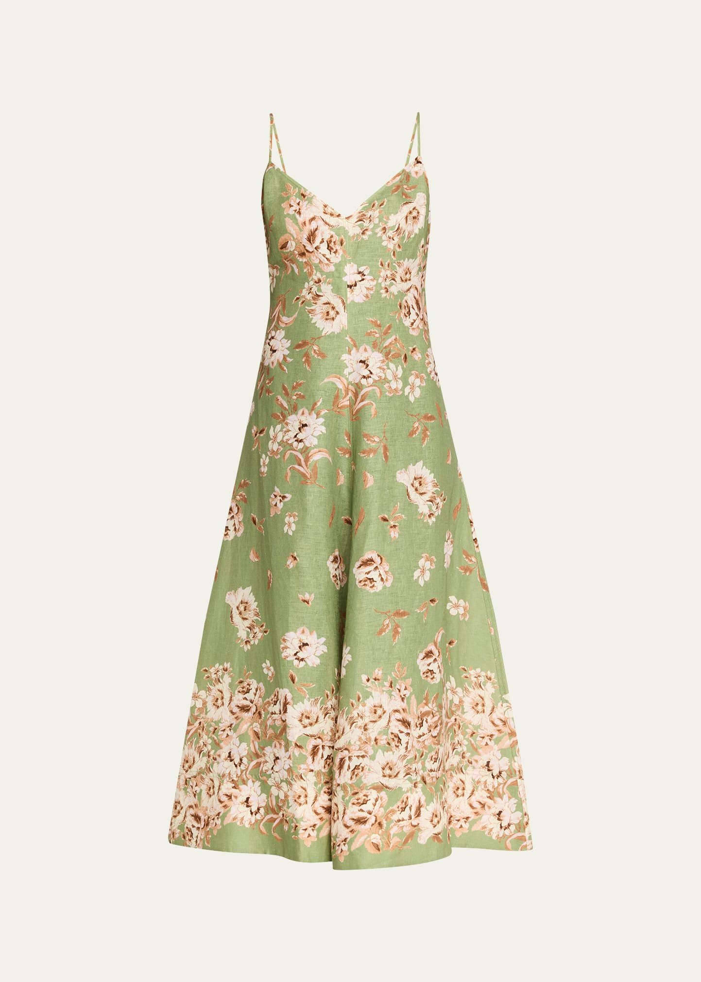 Cara Cara Mae Floral Linen Midi Dress - Bergdorf Goodman