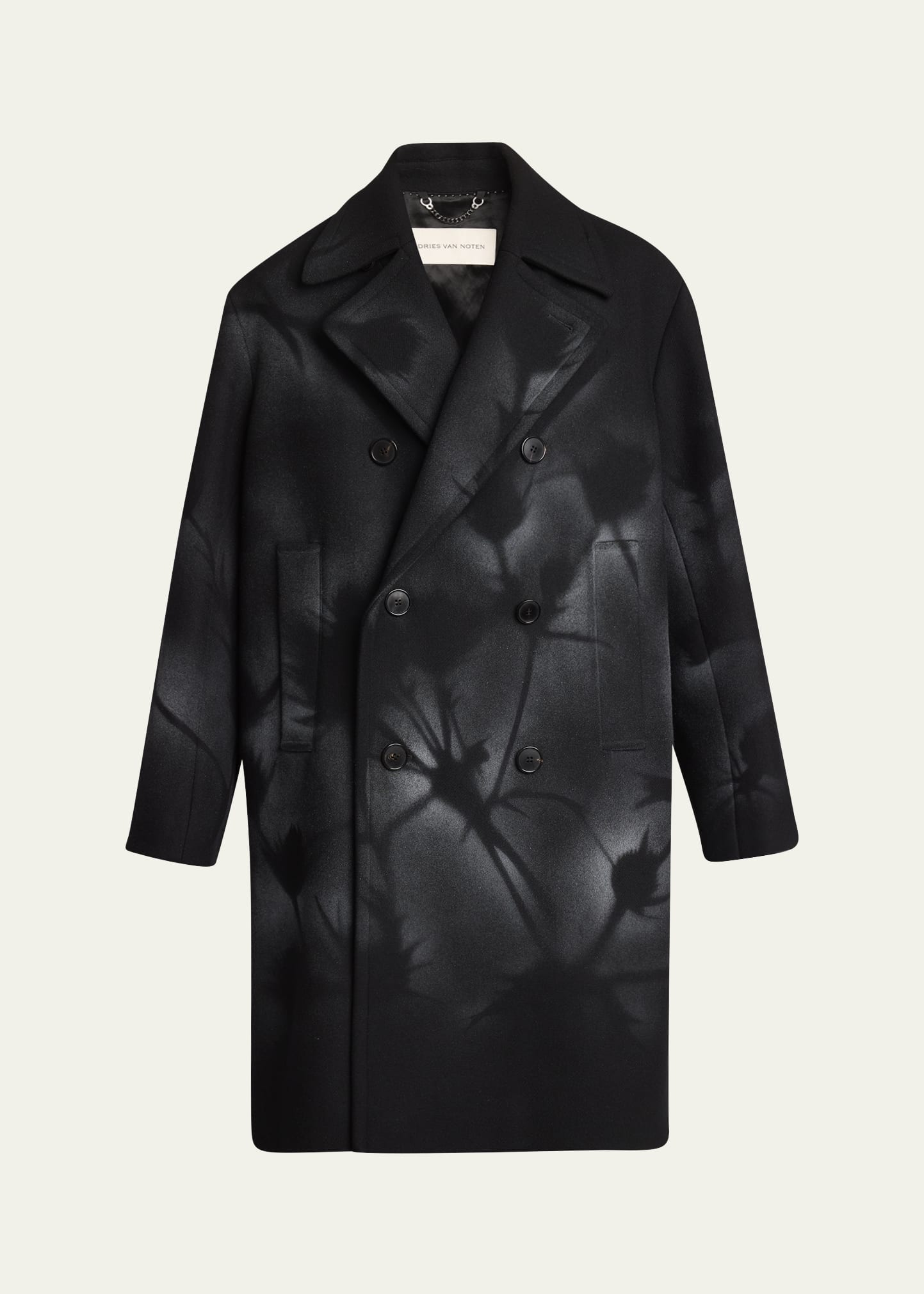 Dries Van Noten Men's Racos Printed Double-Breasted Coat