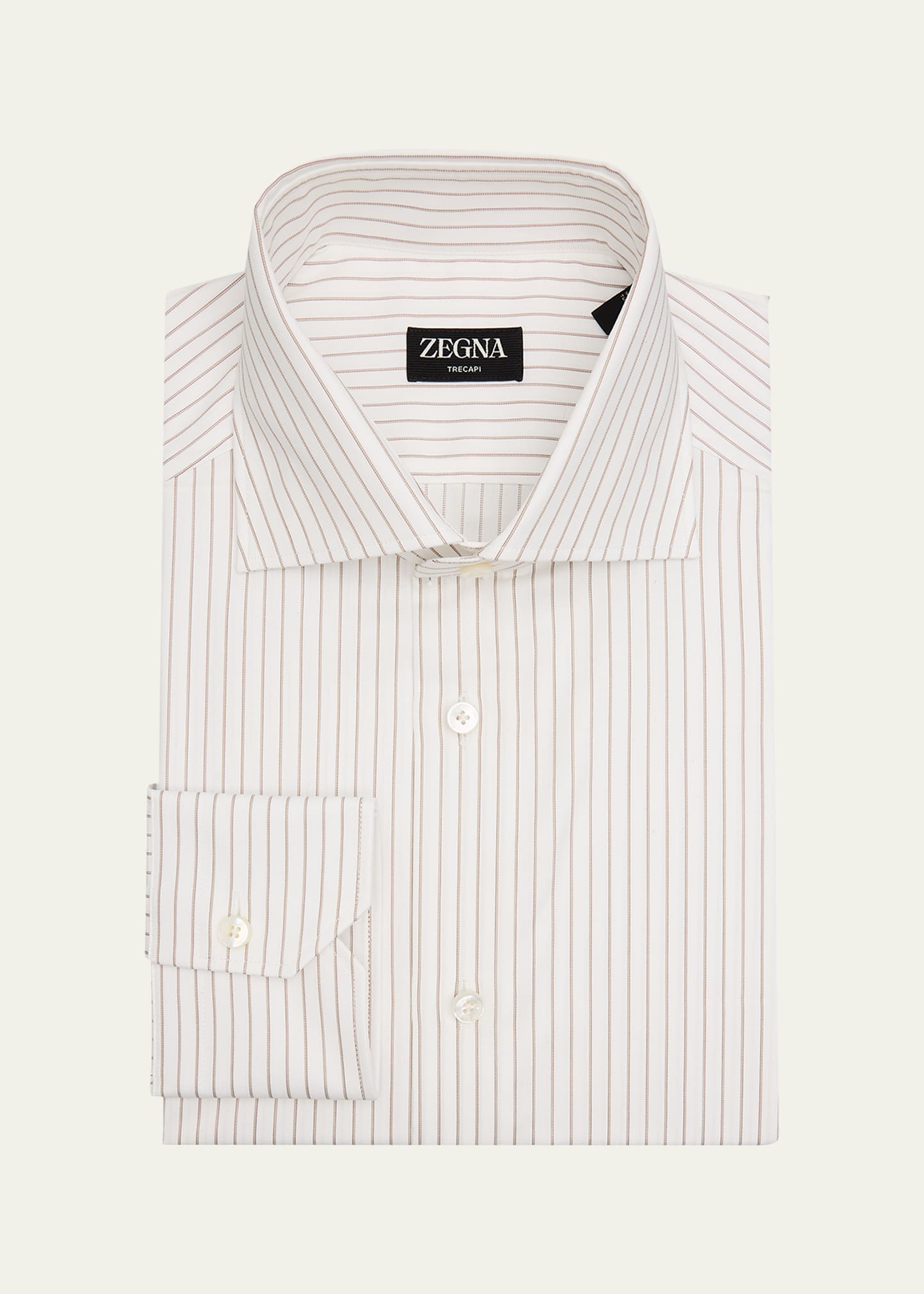 ZEGNA Men's Trecapi Cotton Narrow Double-Stripe Dress Shirt