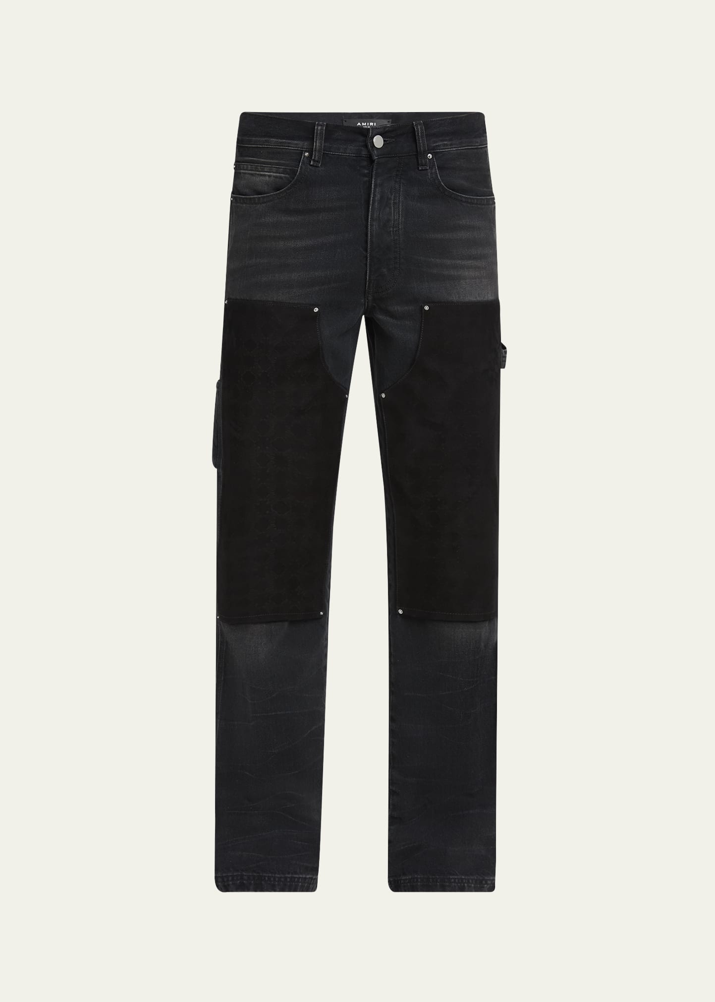 Amiri Men's MA Quad Suede Panel Carpenter Jeans - Bergdorf Goodman