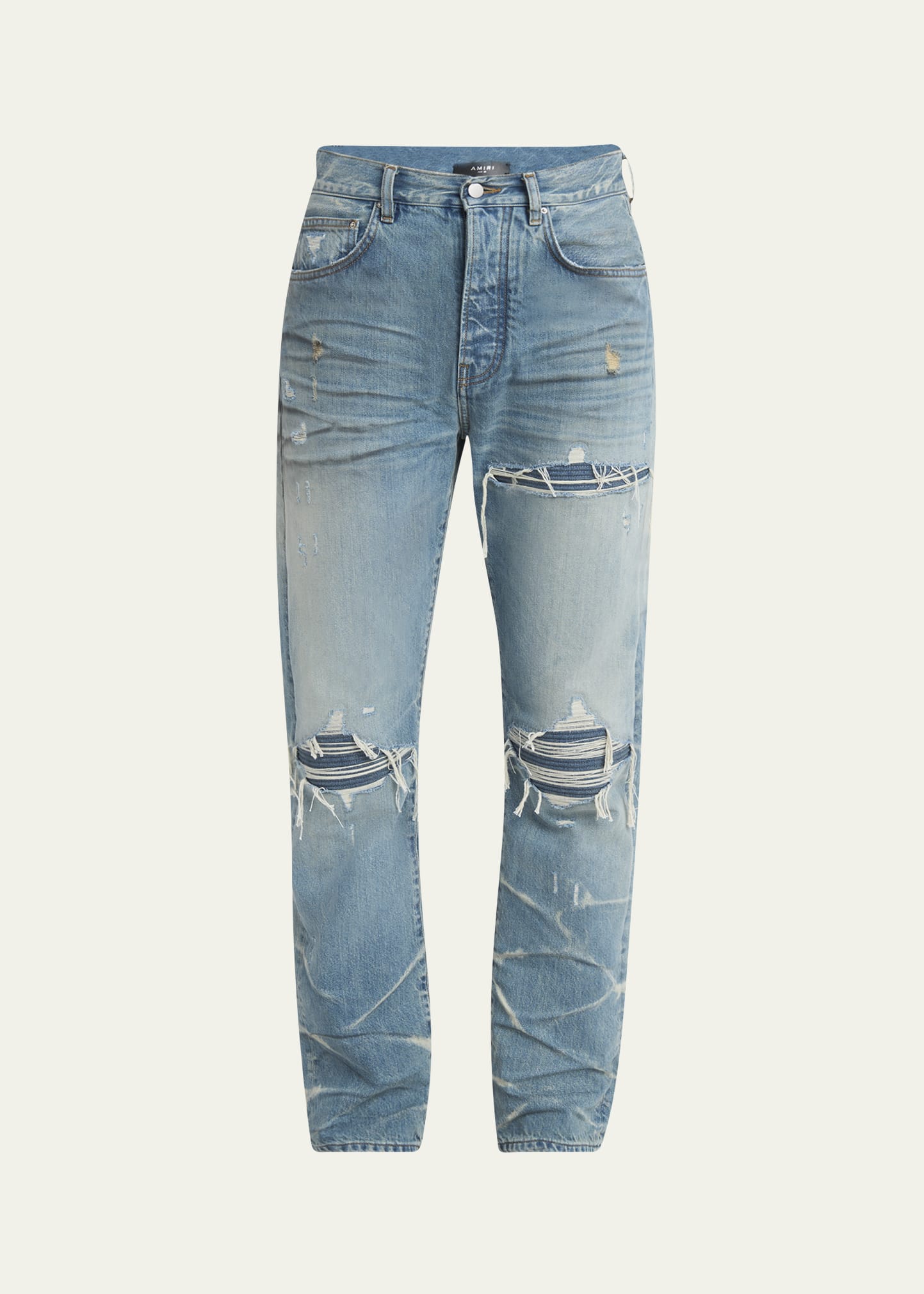 Amiri Men's MX1 Destroyed Straight Jeans - Bergdorf Goodman