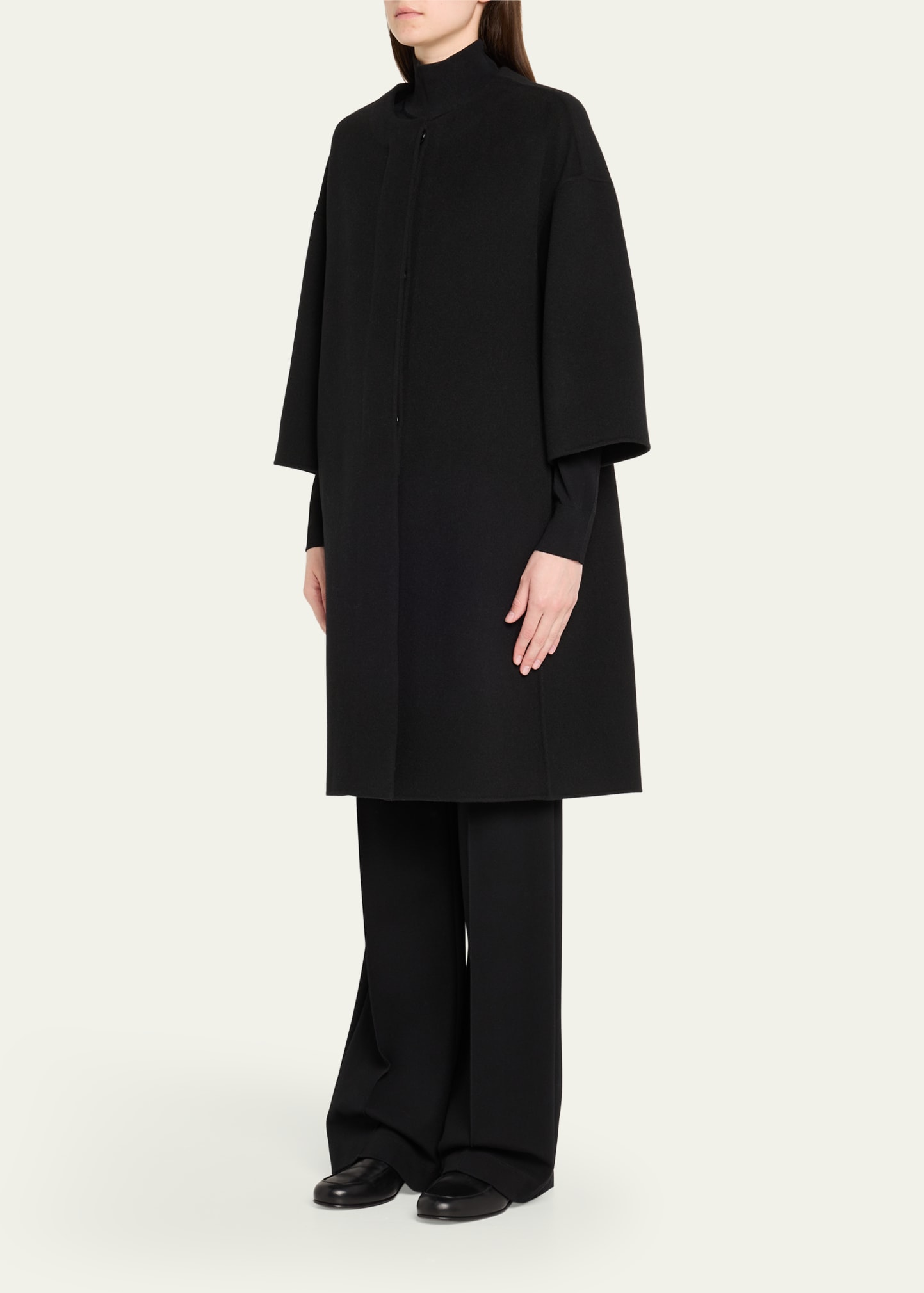 Max Mara Helene Three-Quarter Sleeve Wool Coat - Bergdorf Goodman
