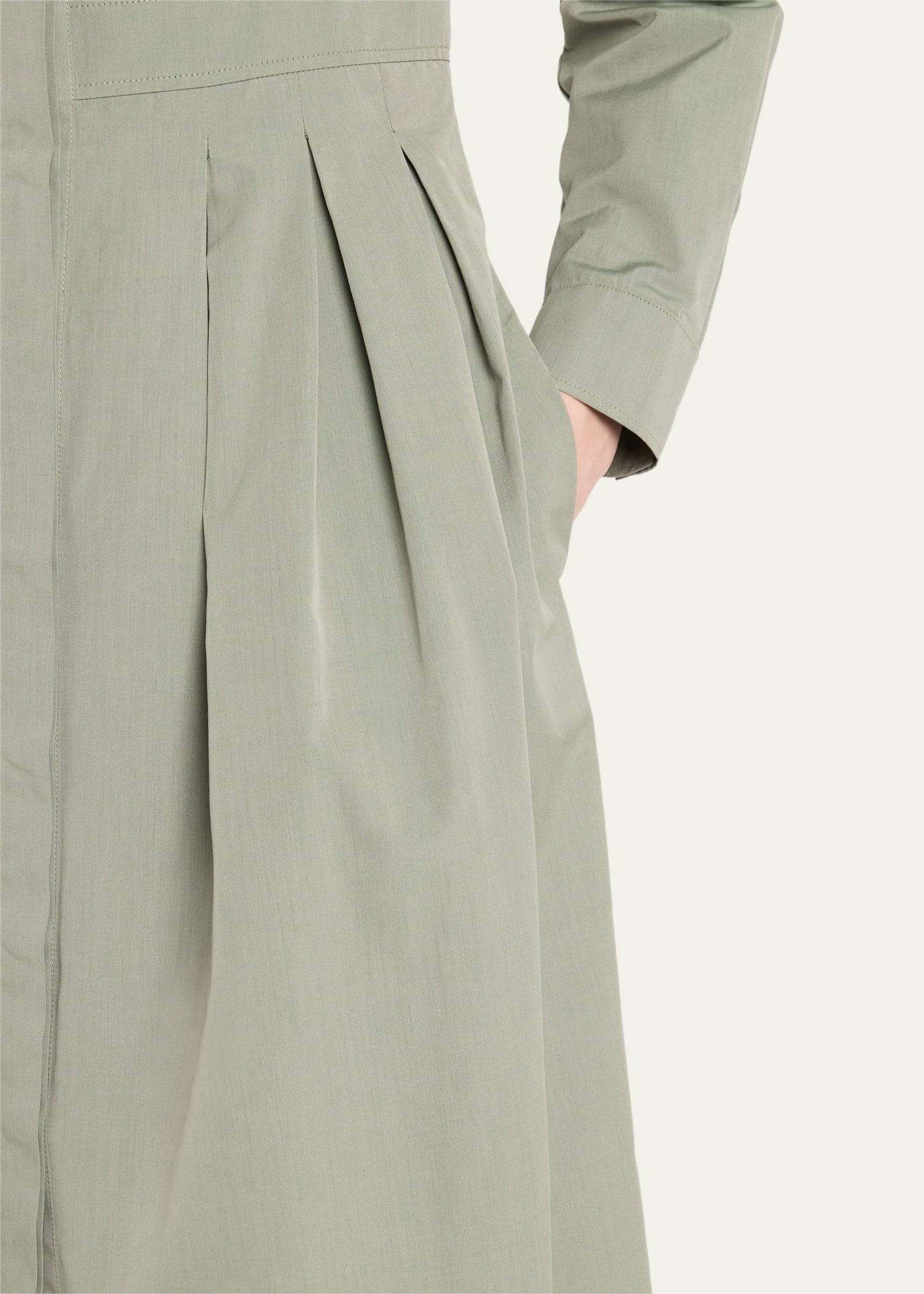 Max Mara Pavia Pleated Cotton Midi Dress - Bergdorf Goodman