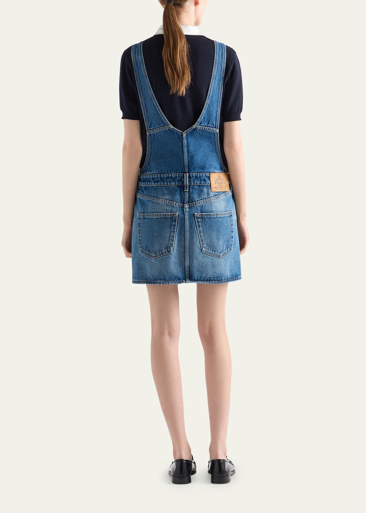 white christmas dresses Prada // Blue Denim Midi Dress – VSP Consignment main image 0