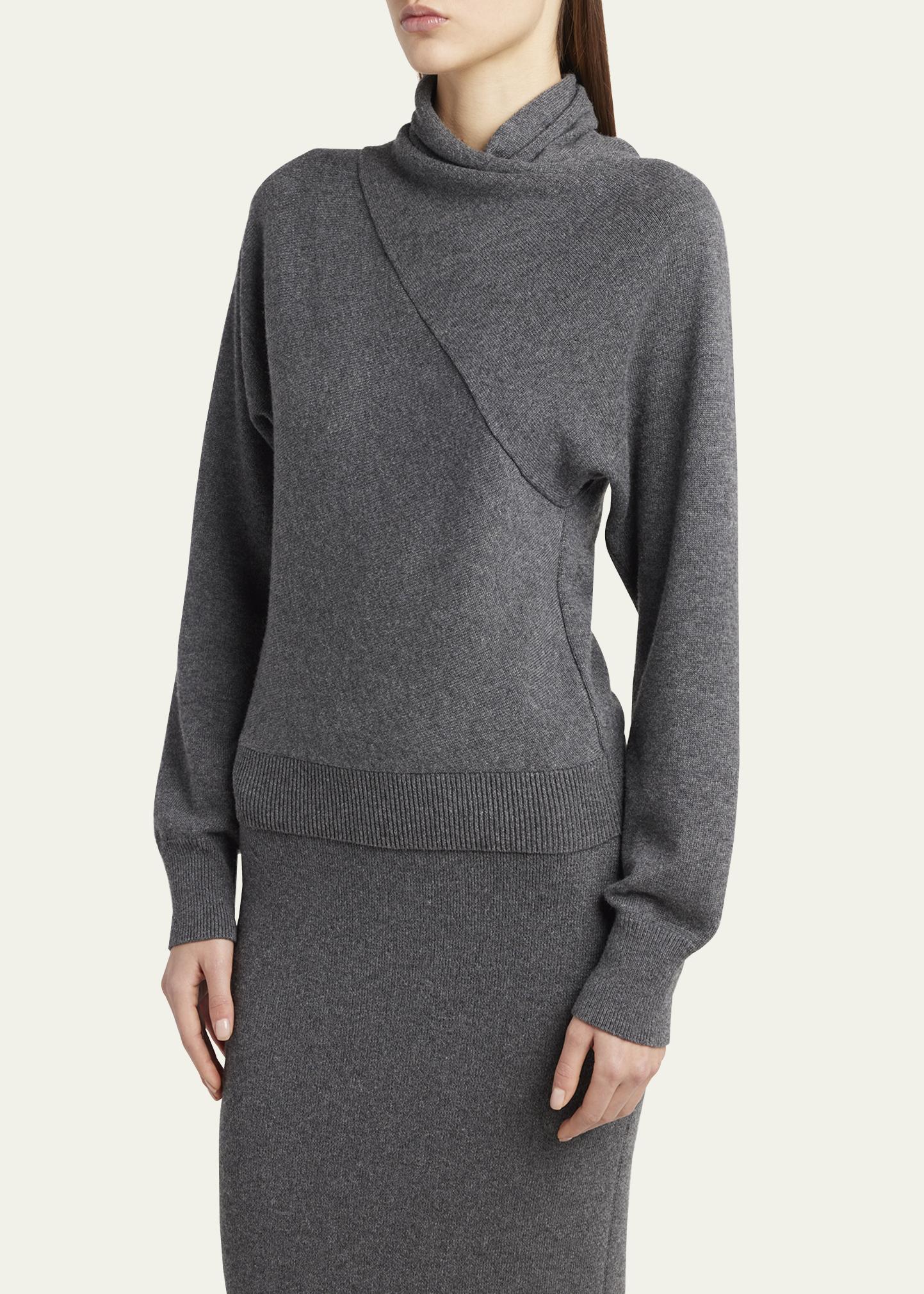 TOM FORD Wrap-Neck Fine Cashmere-Cotton Sweater - Bergdorf Goodman