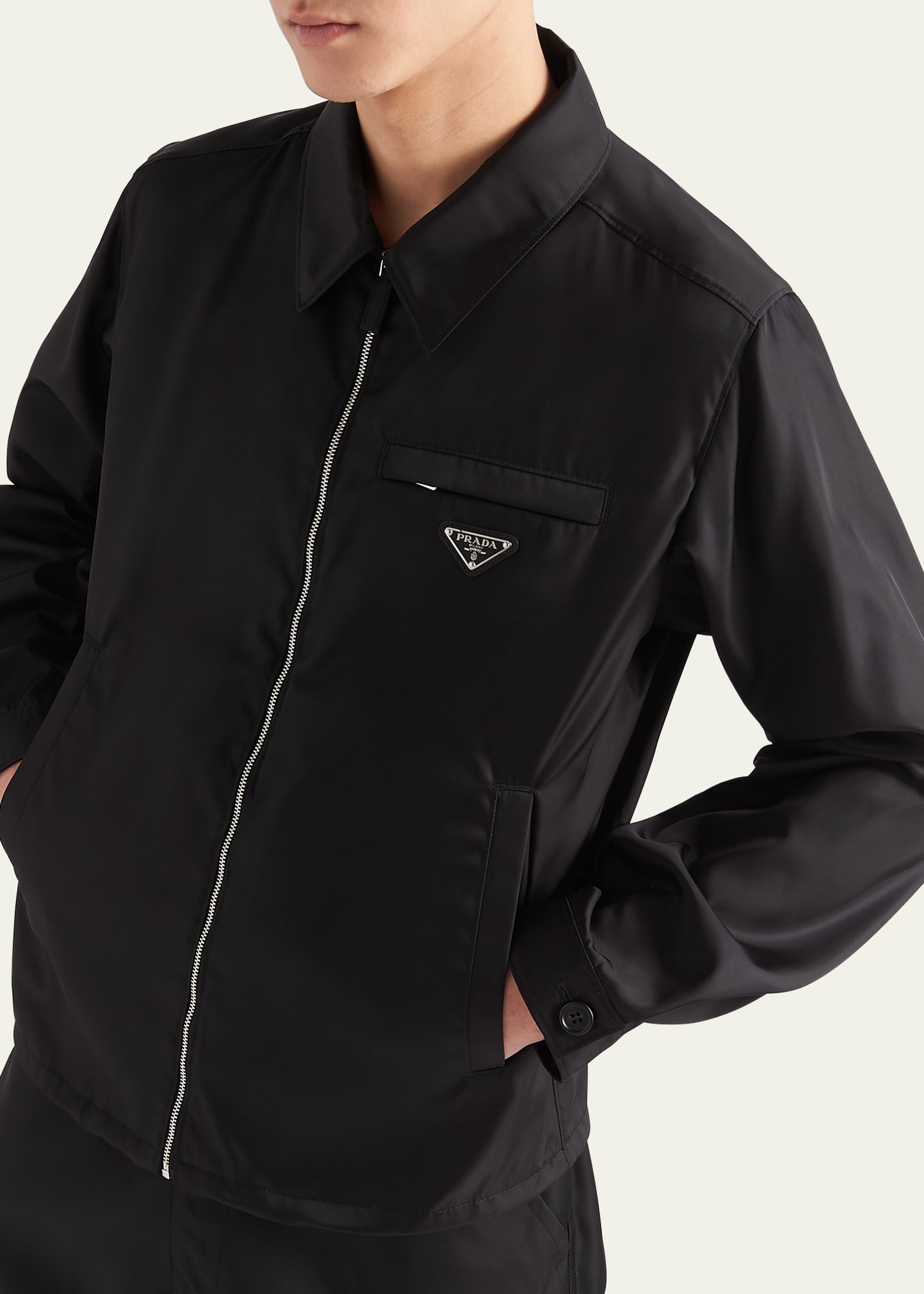 Prada Men's Re-Nylon Blouson Logo Jacket - Bergdorf Goodman
