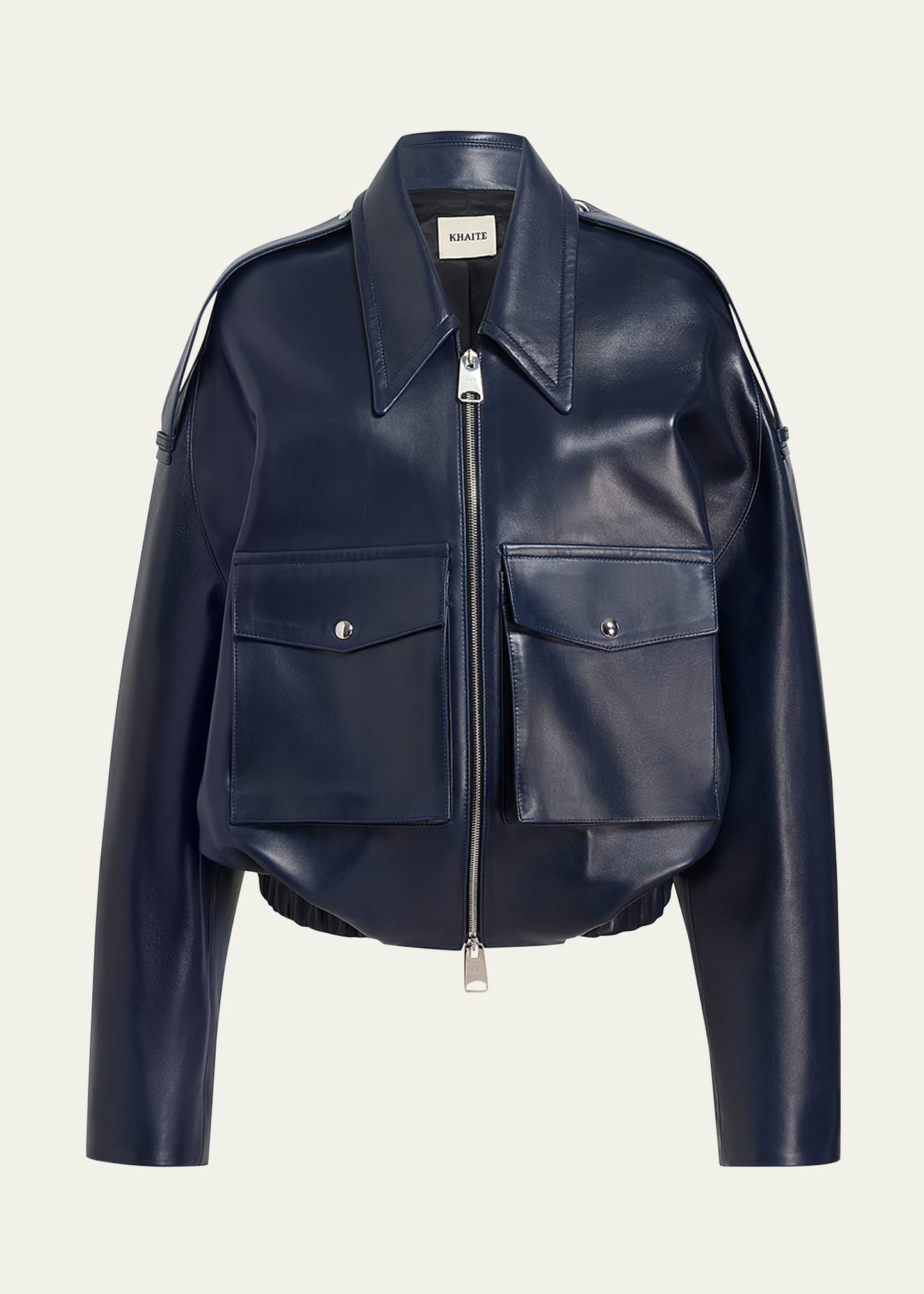 Khaite Owey Leather Bomber Jacket - Bergdorf Goodman