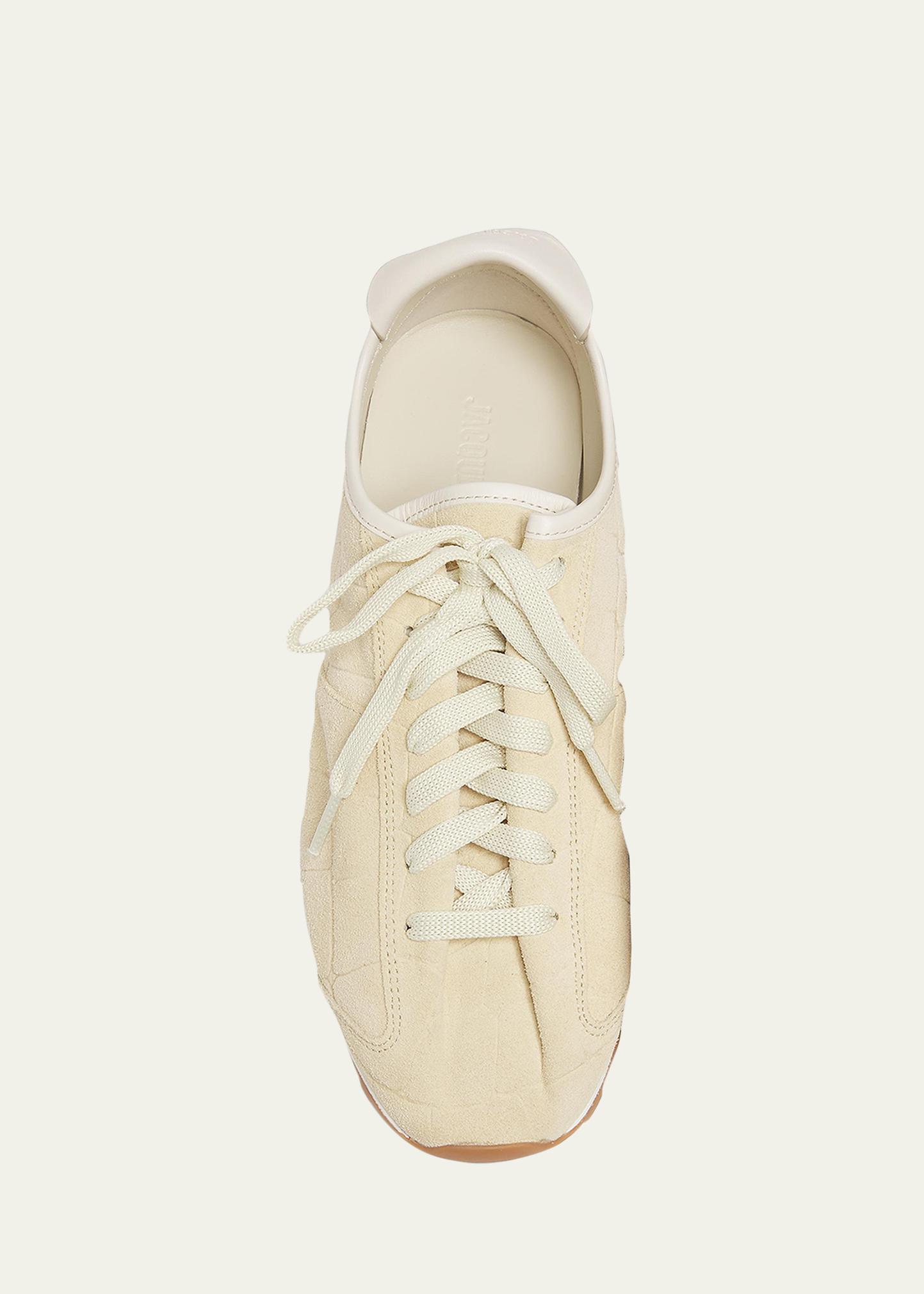 Jacquemus Les Tennis Croc-Embossed Suede Sneakers - Bergdorf Goodman