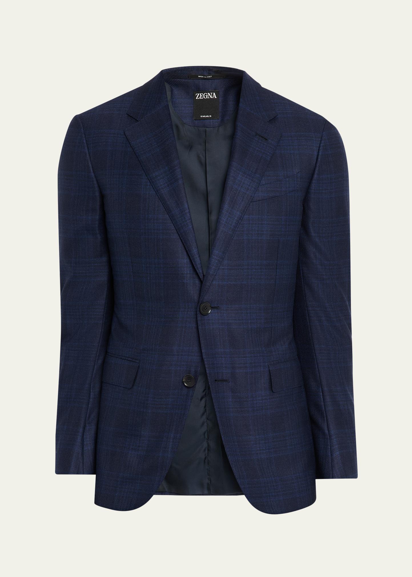 Zegna Men's Wool Tonal Plaid Single-Breasted Sport Coat
