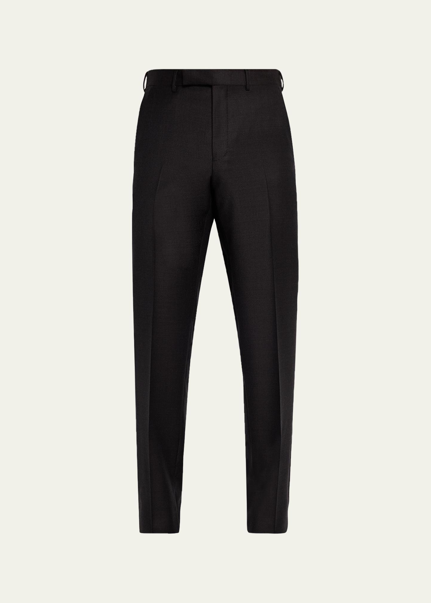 Zegna Men's Trofeo Wool Slim Flat-Front Trousers
