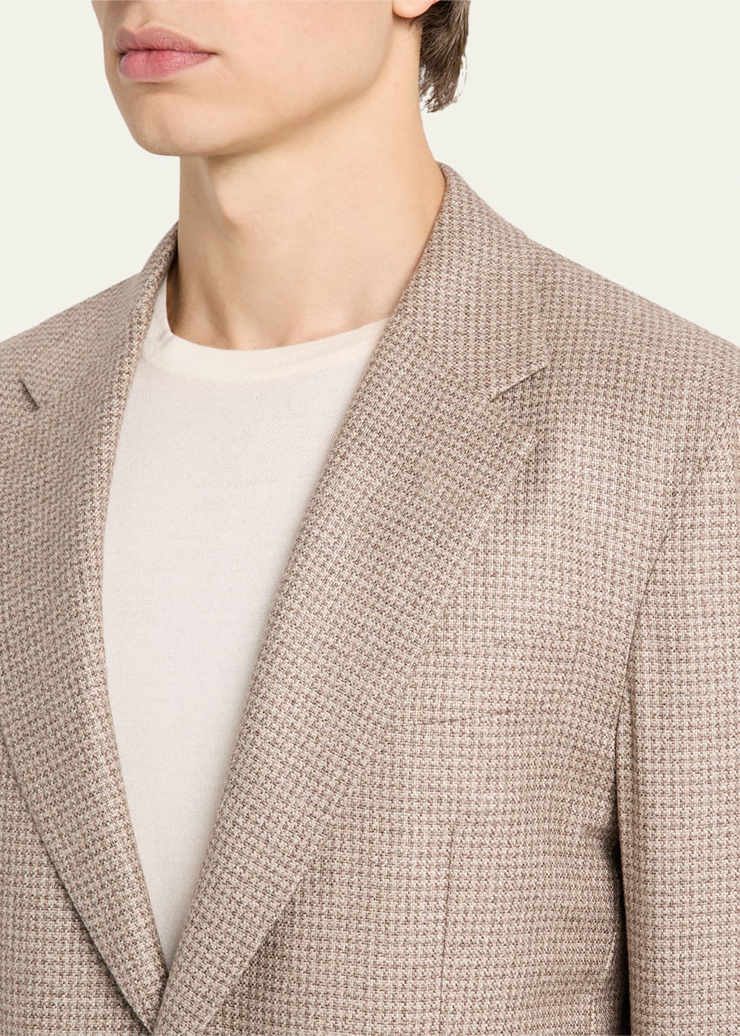 ZEGNA Men's Silk and Cashmere Houndstooth Notch-Lapel Sport Coat