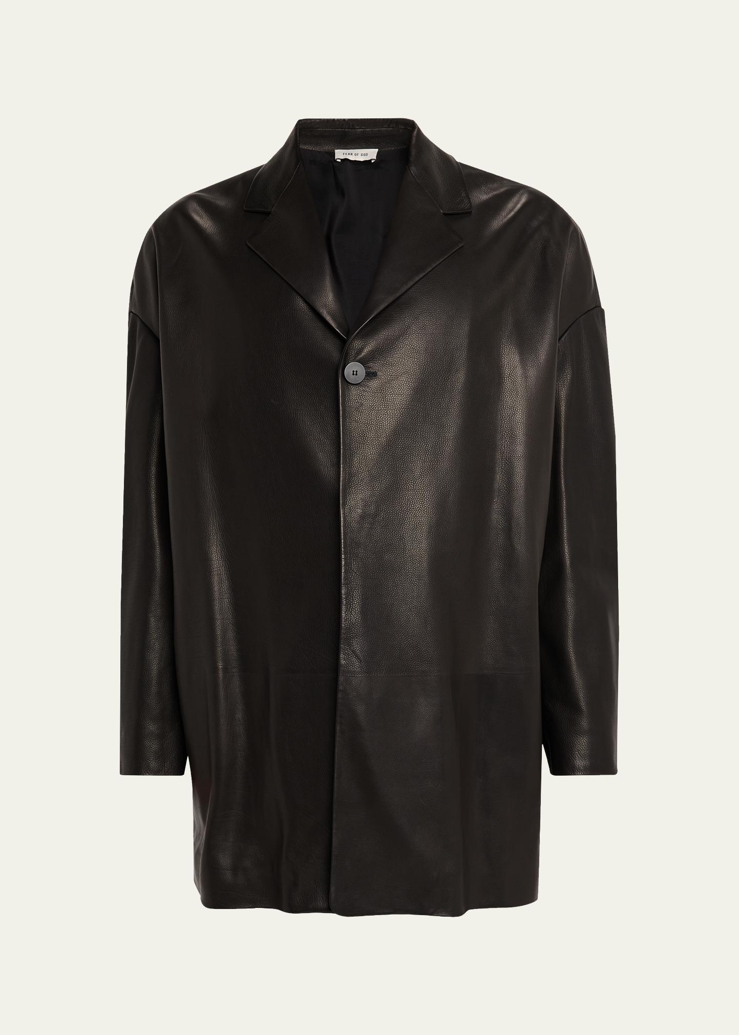 Fear of God Men's Oversized Single-Breasted Leather Blazer