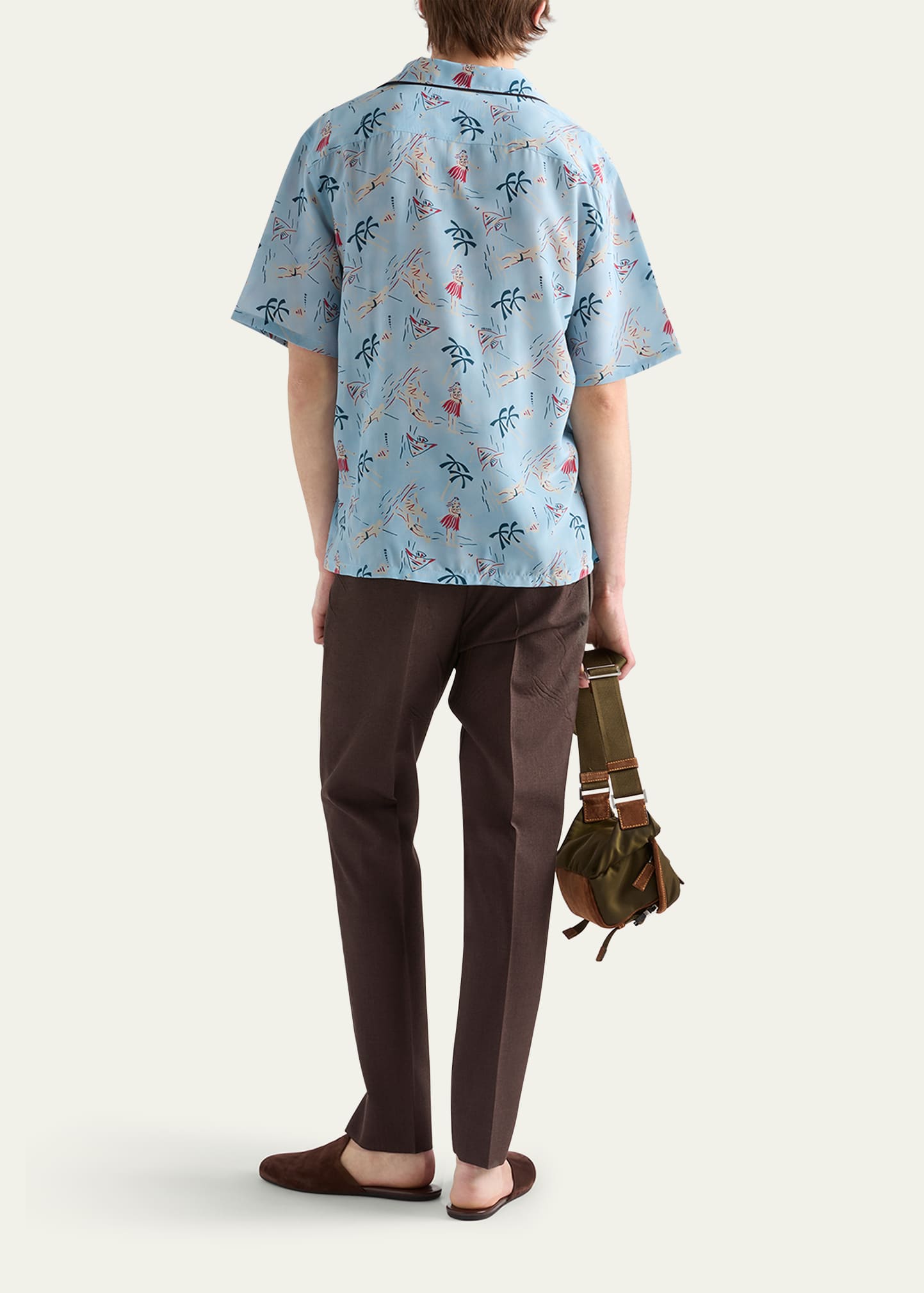 Prada Men's Hawaiian-Print Short-Sleeve Shirt - Bergdorf Goodman