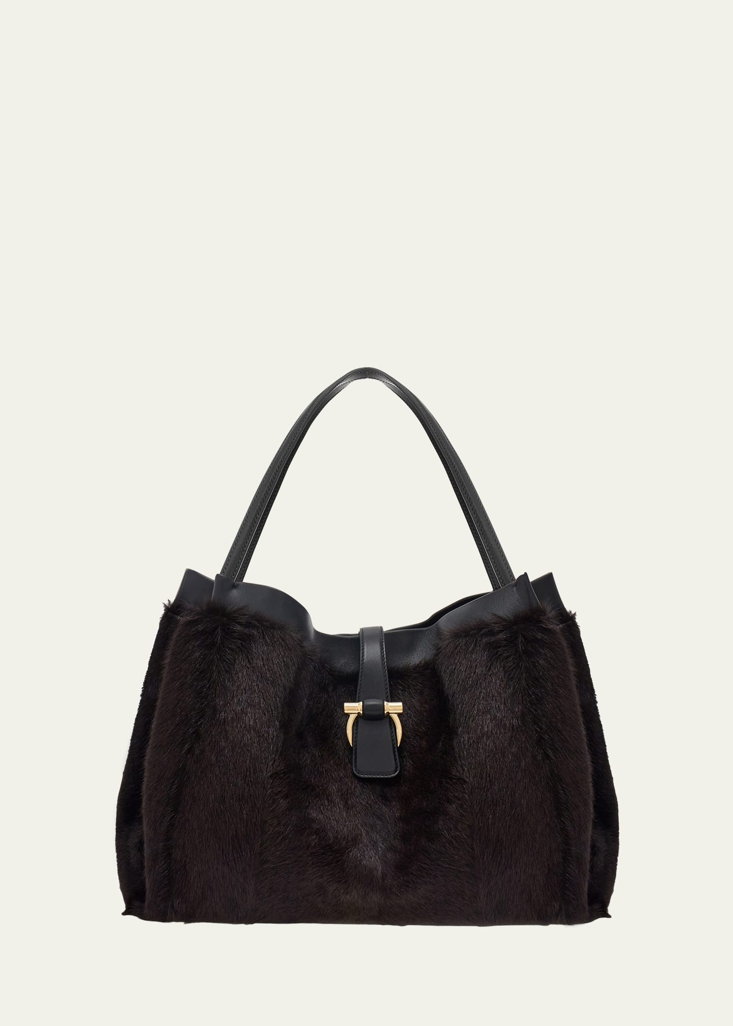 Ferragamo Large Mink-Effect Fur & Leather Tote Bag - Bergdorf Goodman