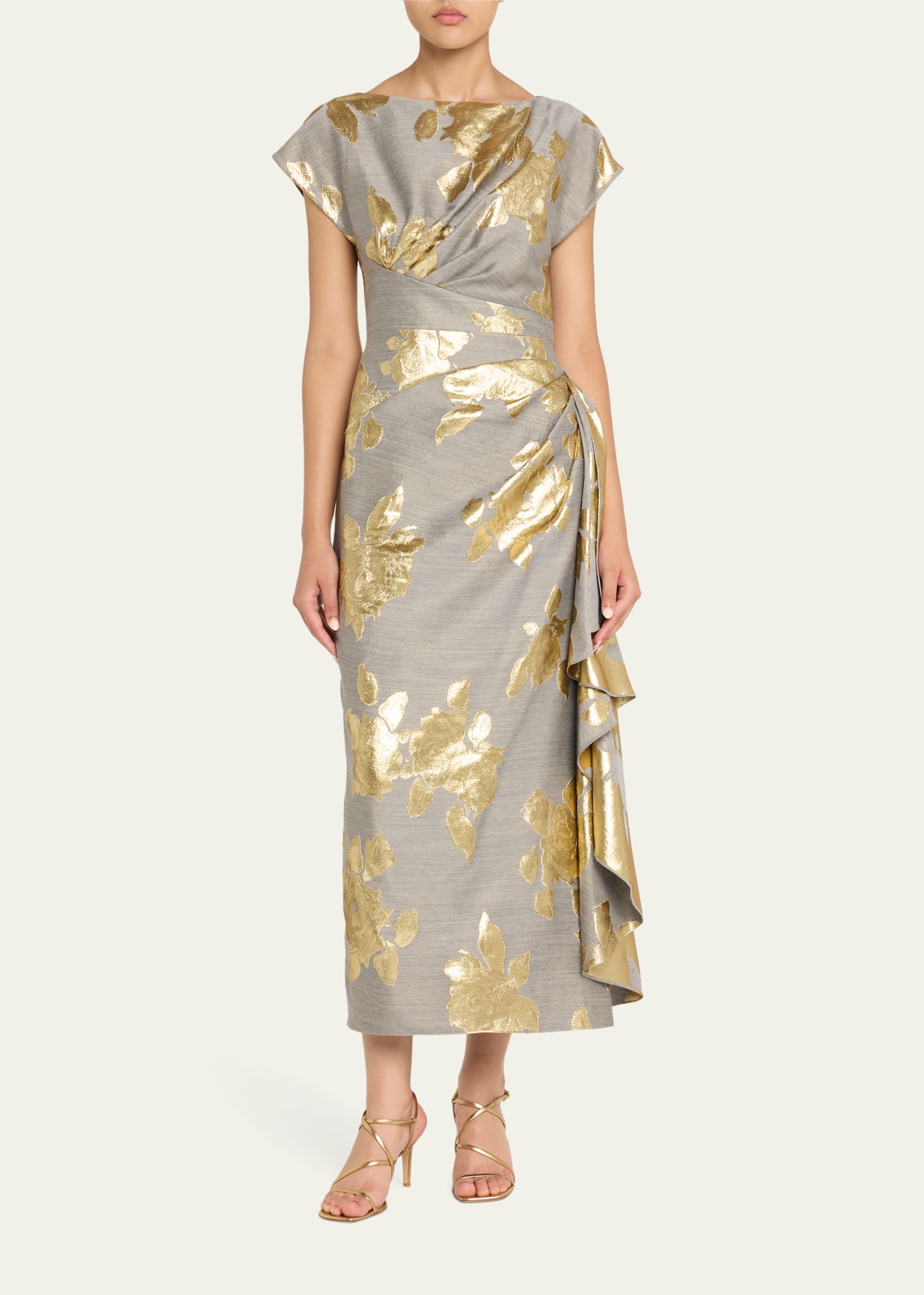 【関税&送料込】Golden  Deluxe Brand Dress Sachin + Babi - Kenzia Lemon Drop Chiffon Gown | Mitchell Stores