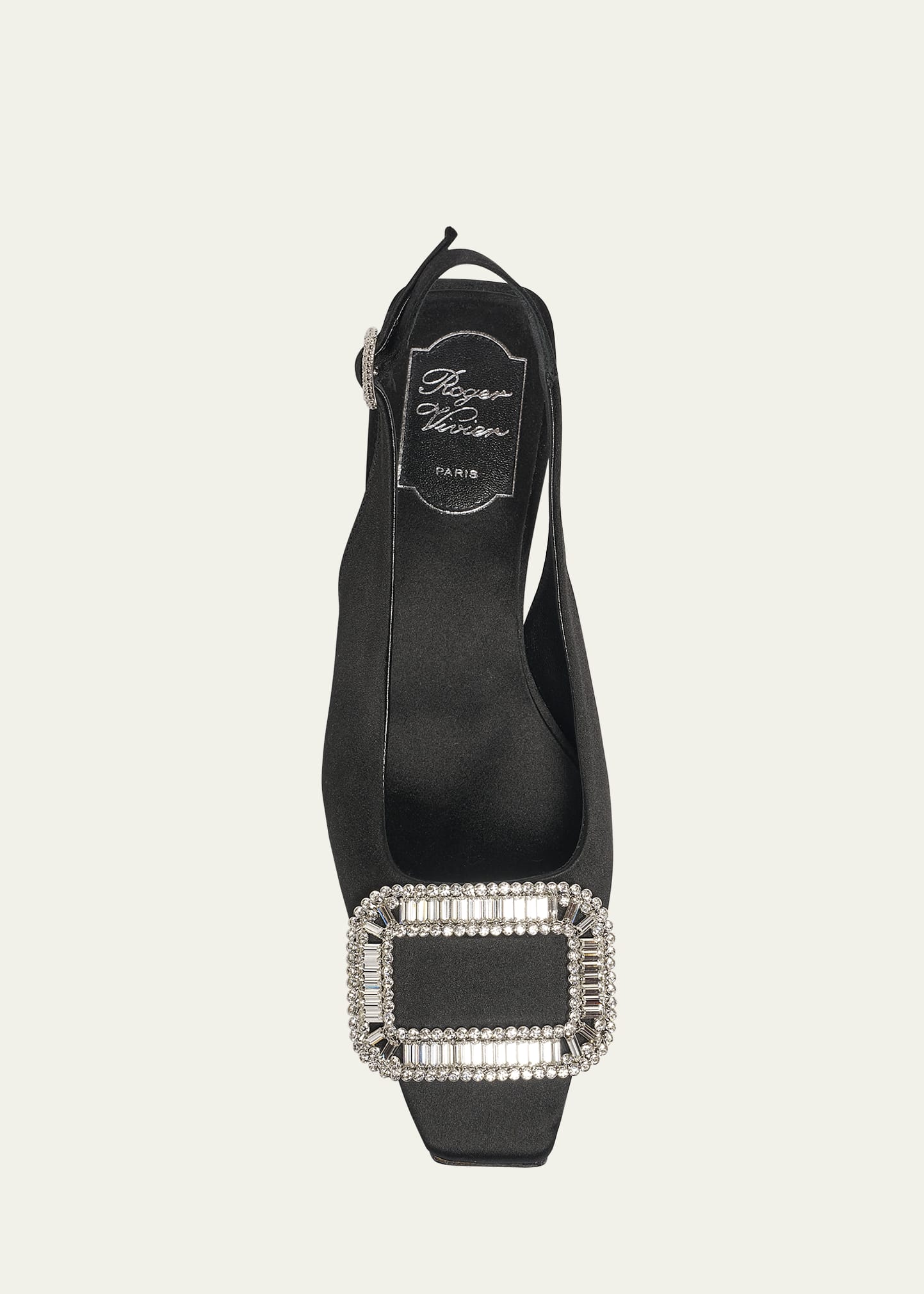Roger Vivier Belle Vivier Crystal Buckle Slingback Pumps