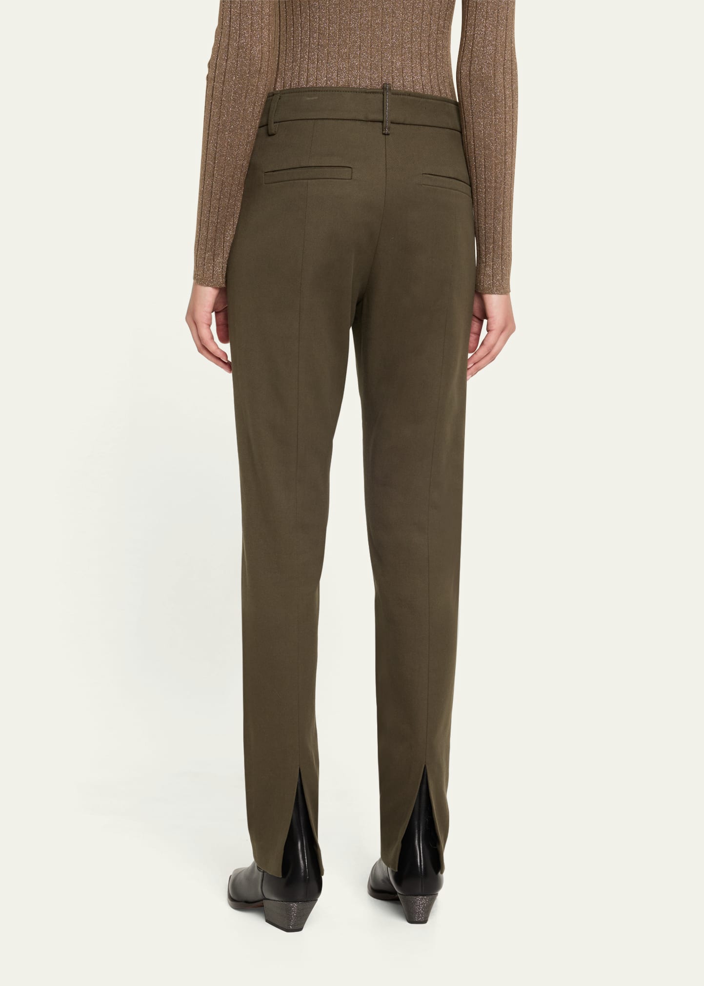 パンツ BRUNELLO CUCINELLI Monile pants Green Brunello Cucinelli Cotton Stretch Slim-Leg Cigarette Pants