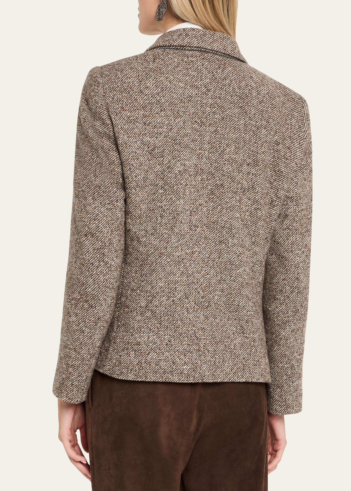 Manteau Femme Brunello Cucinelli 100% Laine Tweed - Taille IT 40 (S) - Occasion Très Bon État