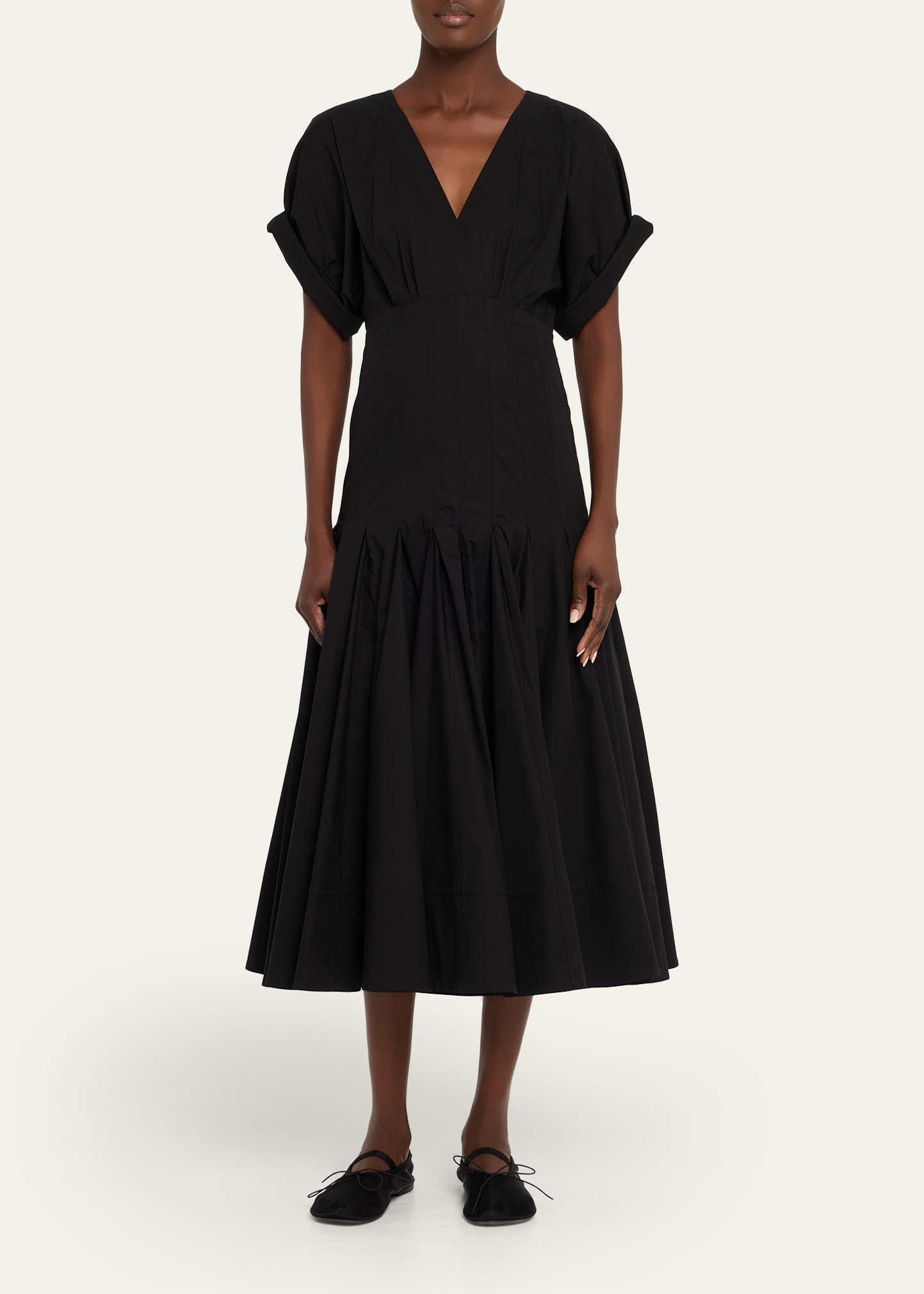 Zimmermann Crush Frill-Sleeve Midi Dress - Bergdorf Goodman