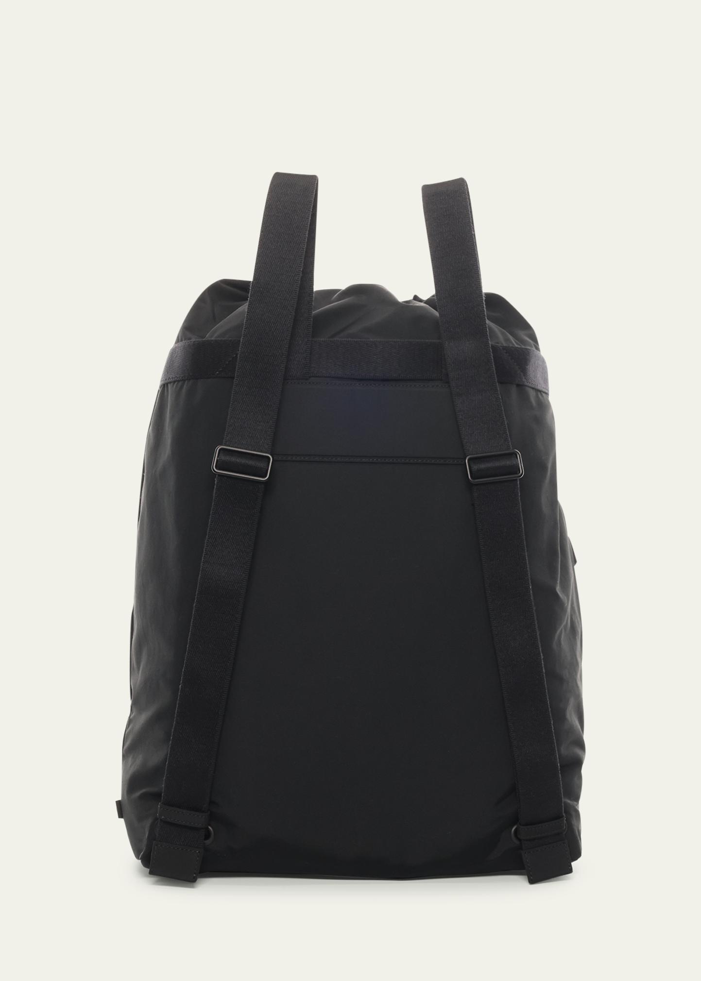 The Row Dima Drawstring Backpack Black Designer Quiet Luxury Minimalist The Row Dima Drawstring Backpack in Nylon — CONSUMED main image 3