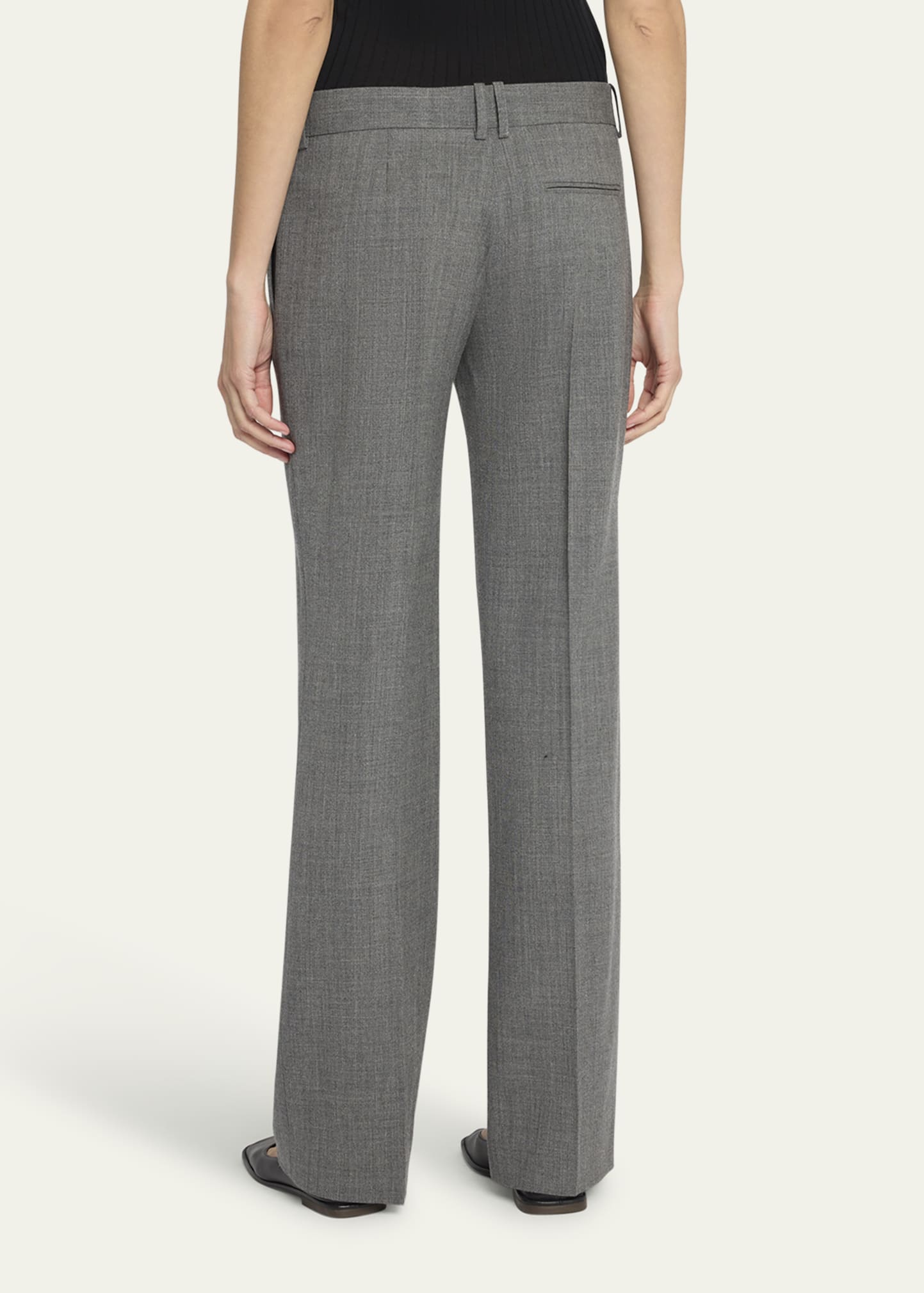 パンツ [The Row] Ian Pant in Wool THE ROW Ian Mid-Rise Wool Pants - Bergdorf Goodman