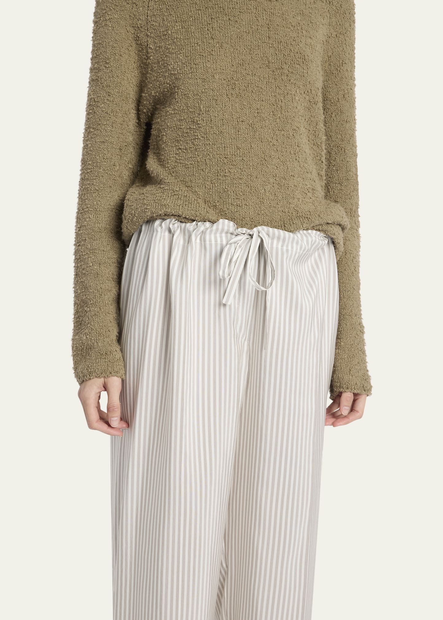パンツ The Row Pantalone Yayah In Seta THE ROW Yayah Stripe Silk Pants - Bergdorf Goodman