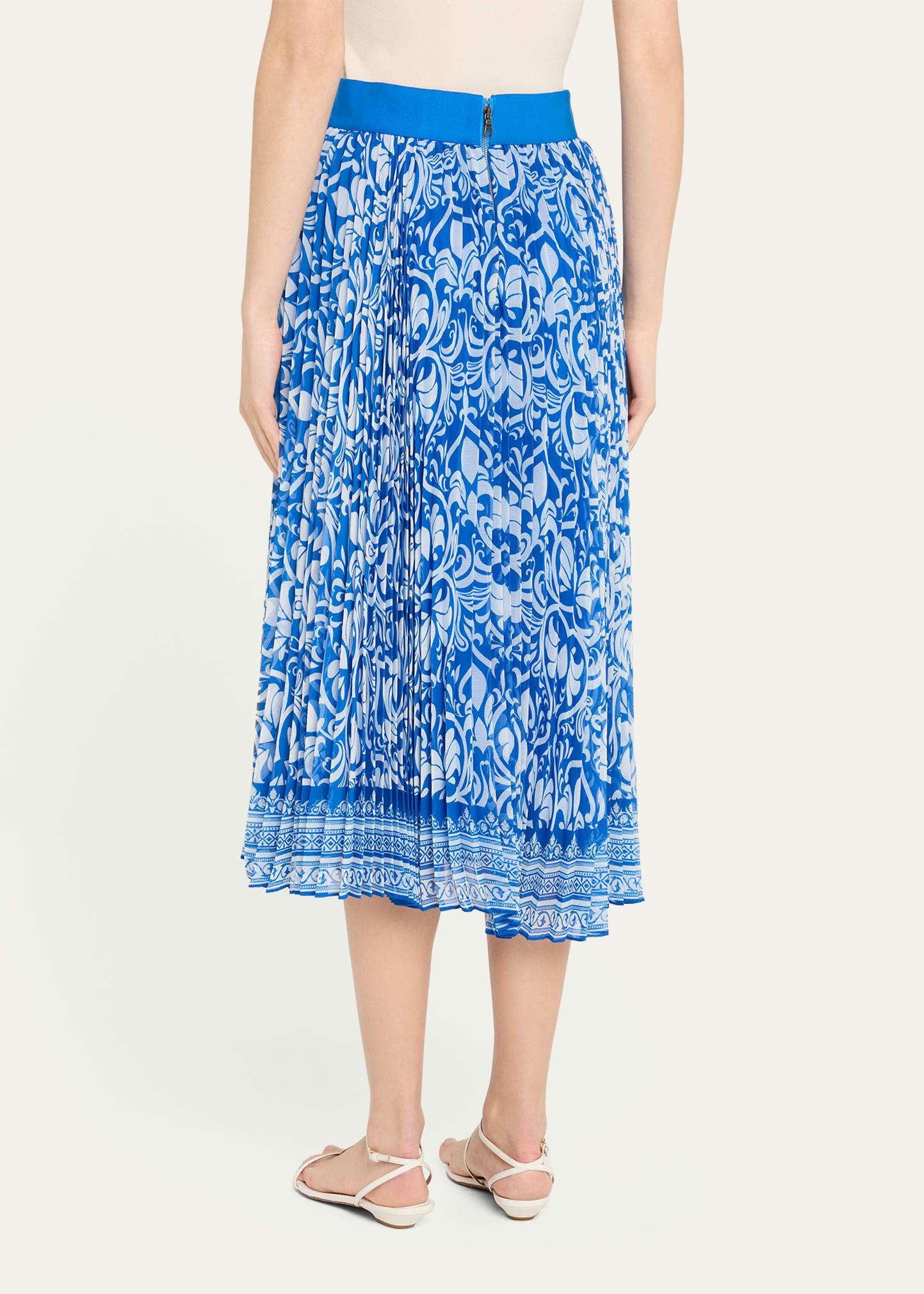 ALICE + OLIVIA Katz Pleated Midi Skirt - Bergdorf Goodman