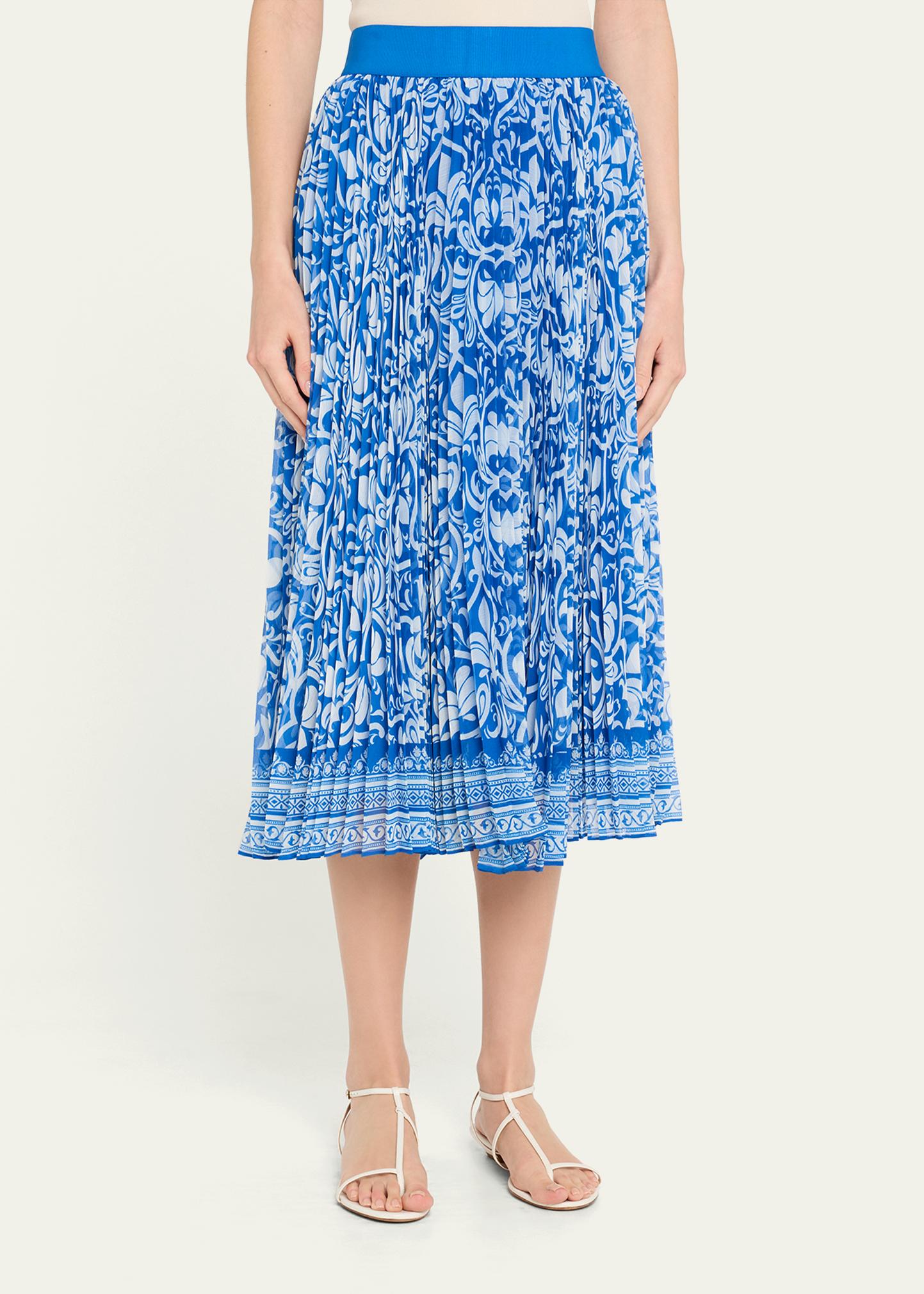 ALICE + OLIVIA Katz Pleated Midi Skirt - Bergdorf Goodman