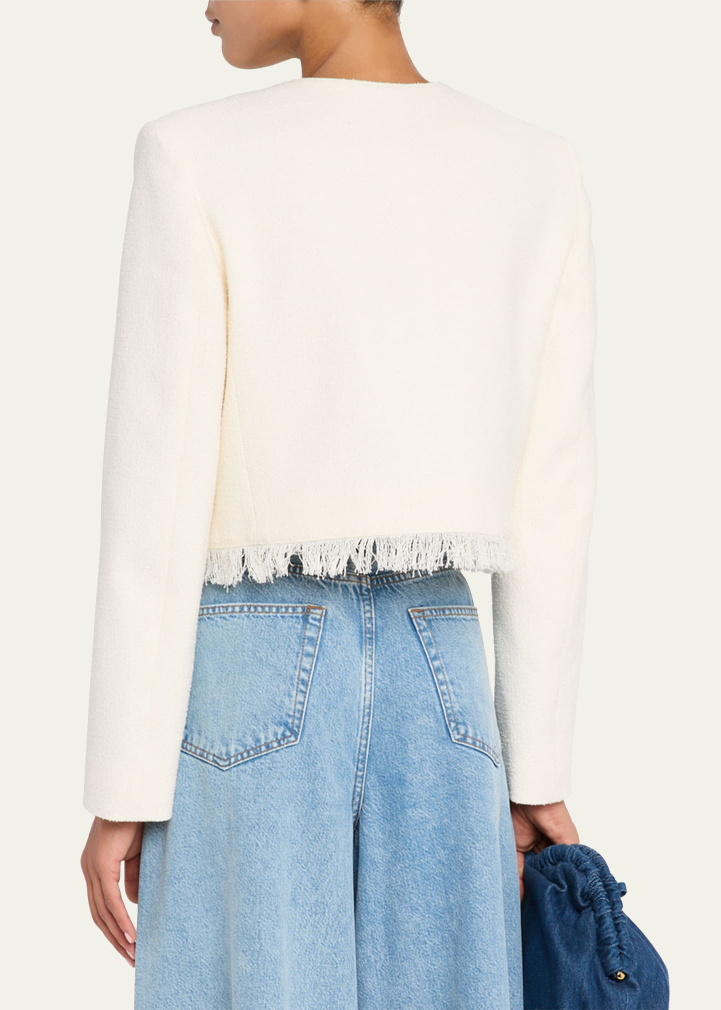 ORGUE Tweed fringe 2way jacket【Ivory】 Tweed fringe 2way jacket【Ivory】