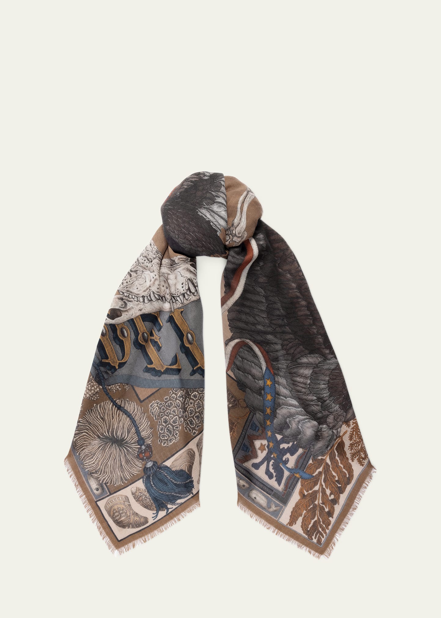 Sabina Savage The Scrimshaw Skeleton Cashmere Scarf - Bergdorf Goodman