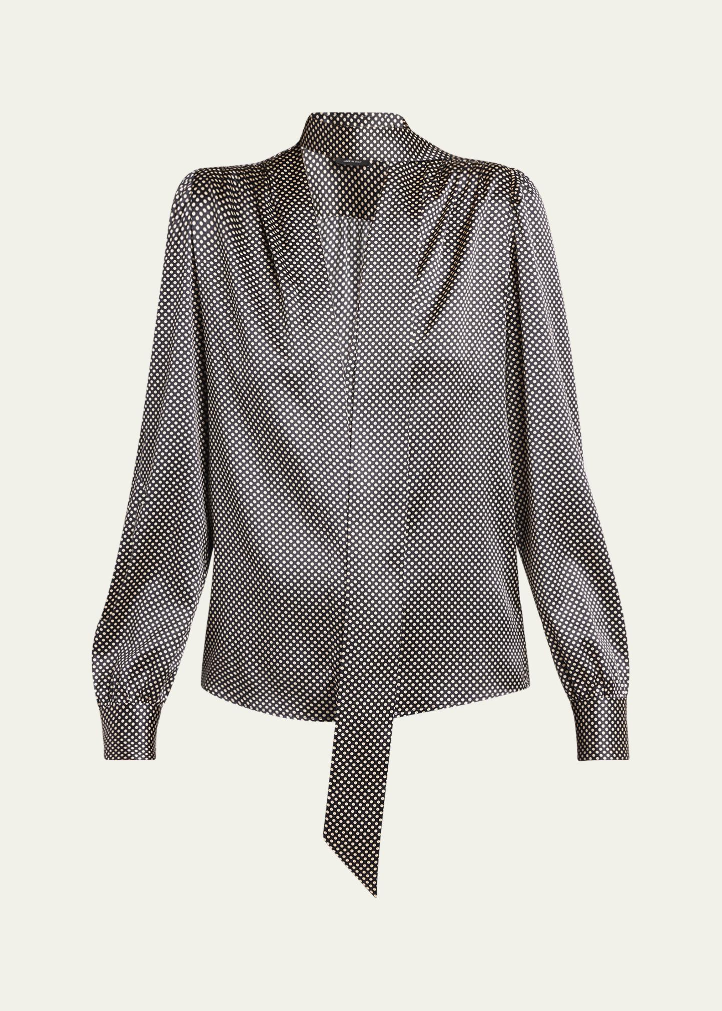 Tom Ford Polka Dot Silk Lavalliere Blouse