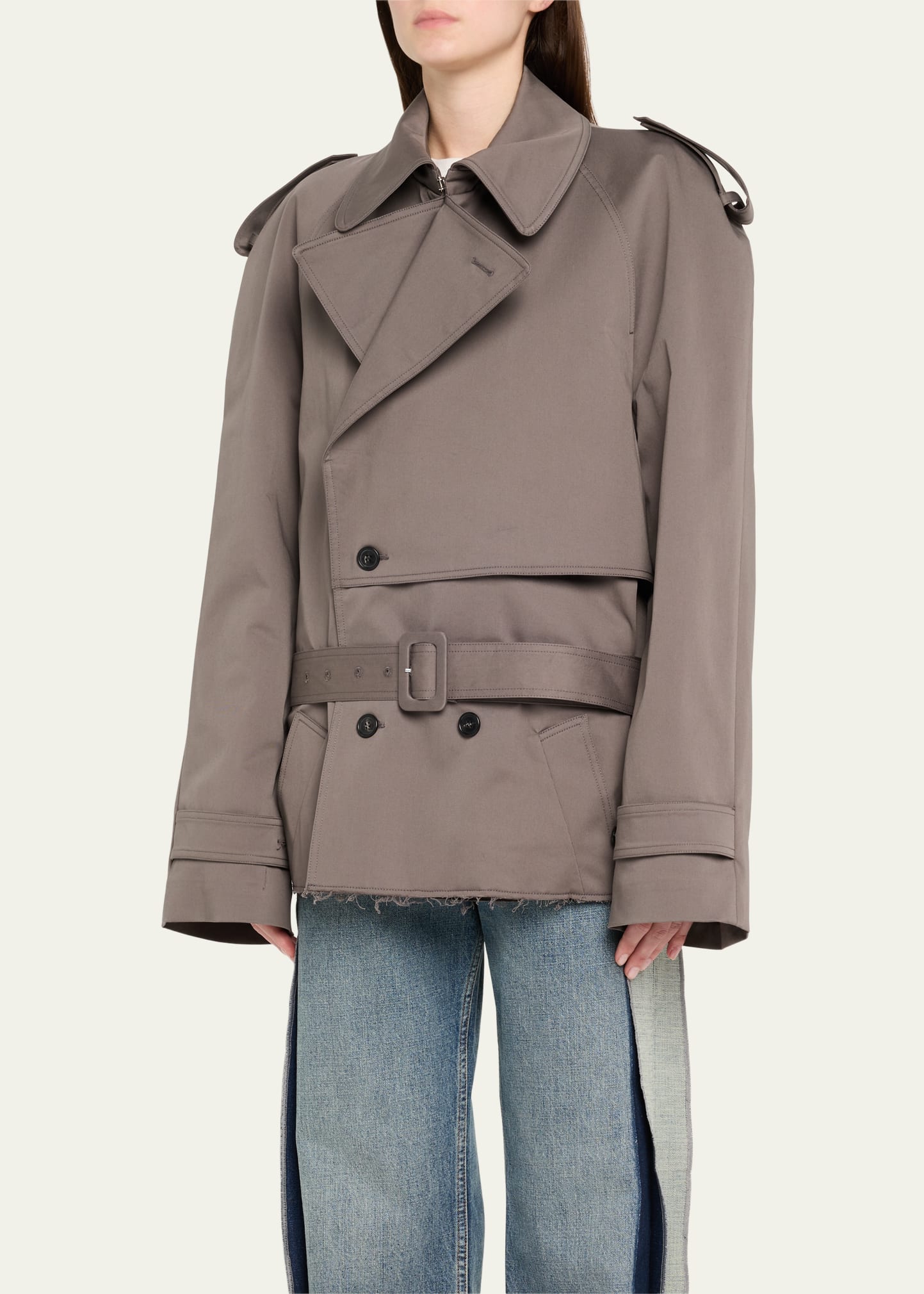 ジャケット・アウター MM6 Maison Margiela archive pea coat MM6 Maison Margiela Boxy Trench-Style Sports Jacket - Bergdorf Goodman
