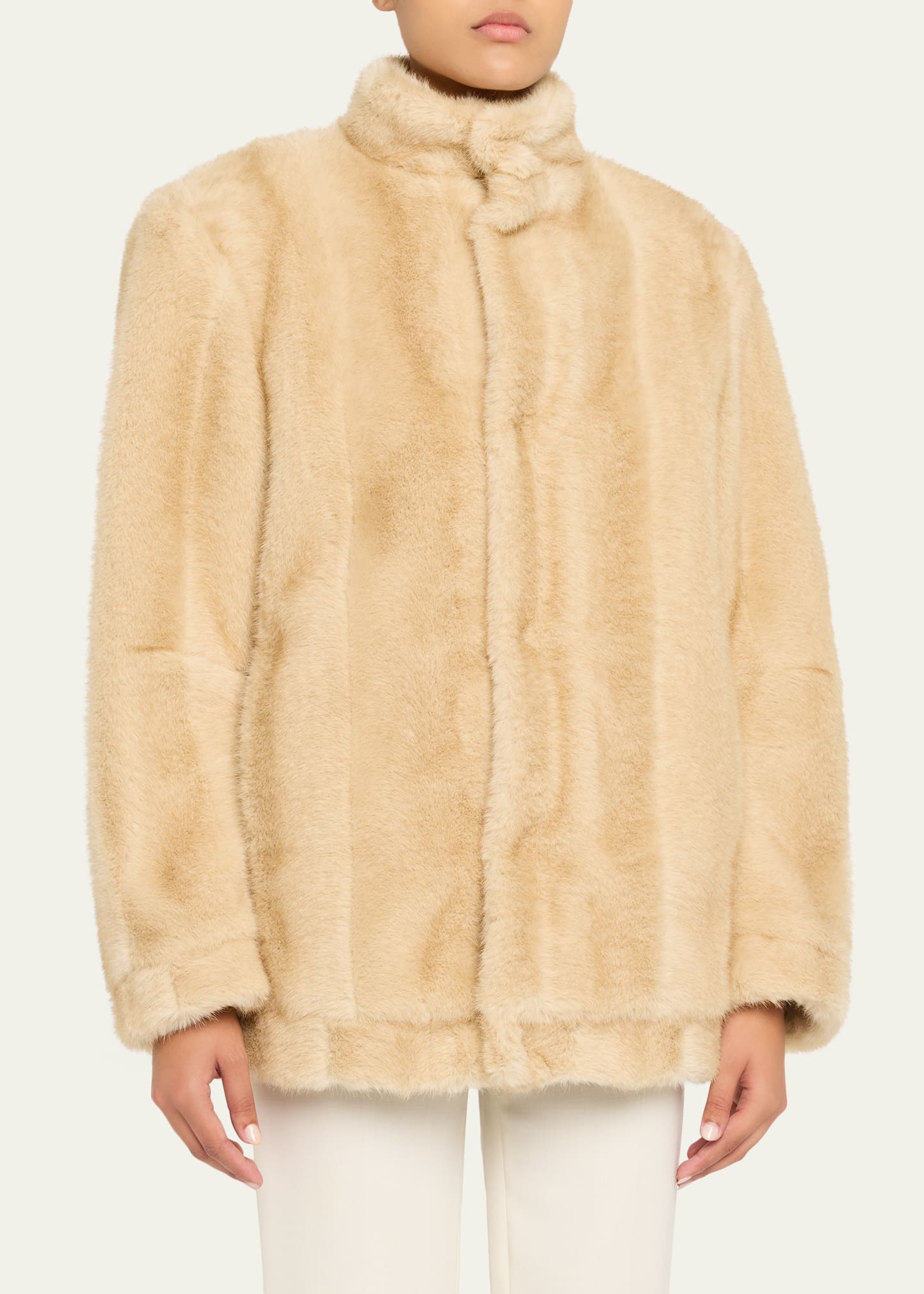 MM6 Maison Margiela Straight Faux Fur Jacket - Bergdorf Goodman