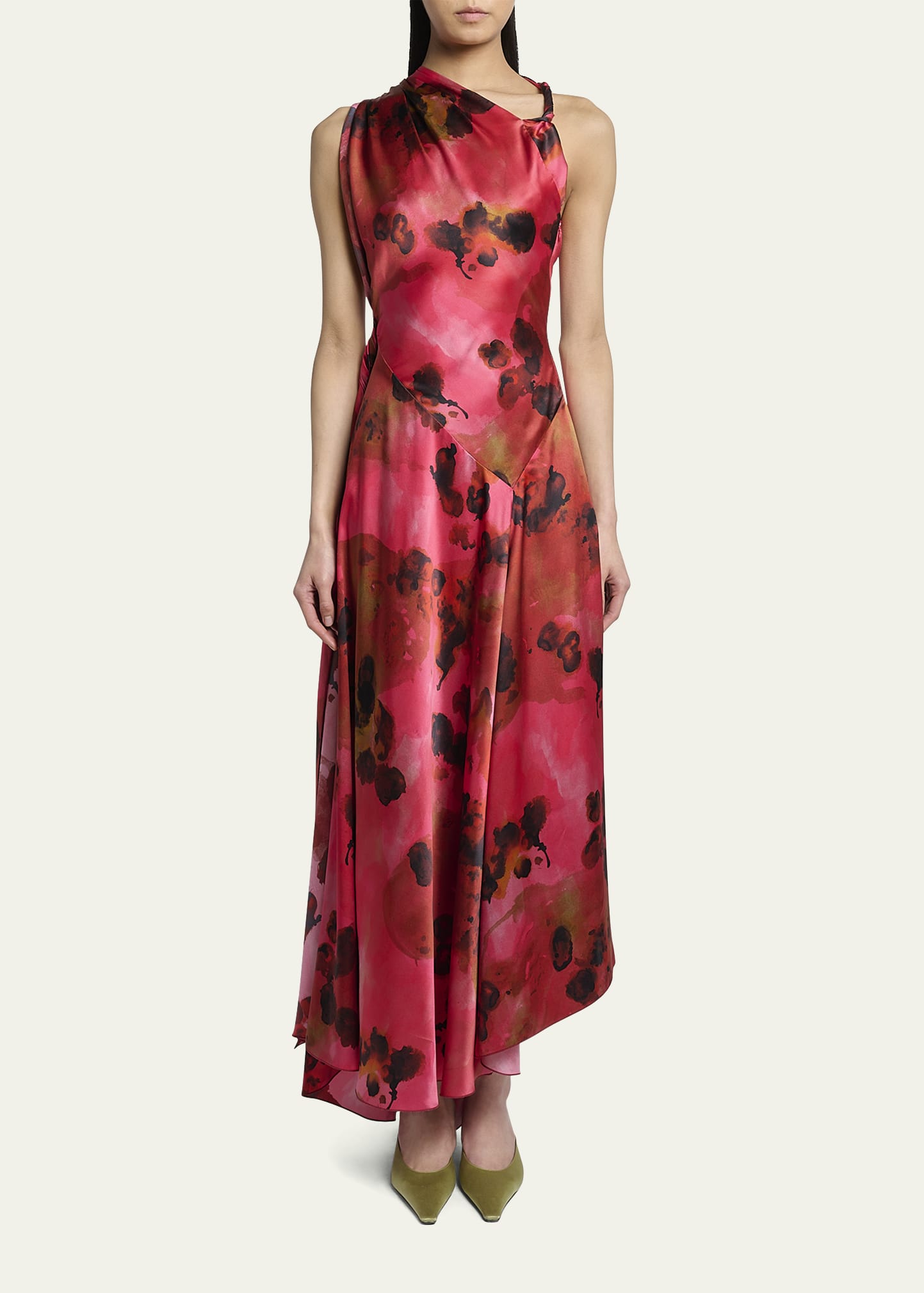 ワンピース Victoria Beckham SLEEVELESS DRAPED V-NECK MIDI Sleeveless Draped Midi Dress In Black – Victoria Beckham Int