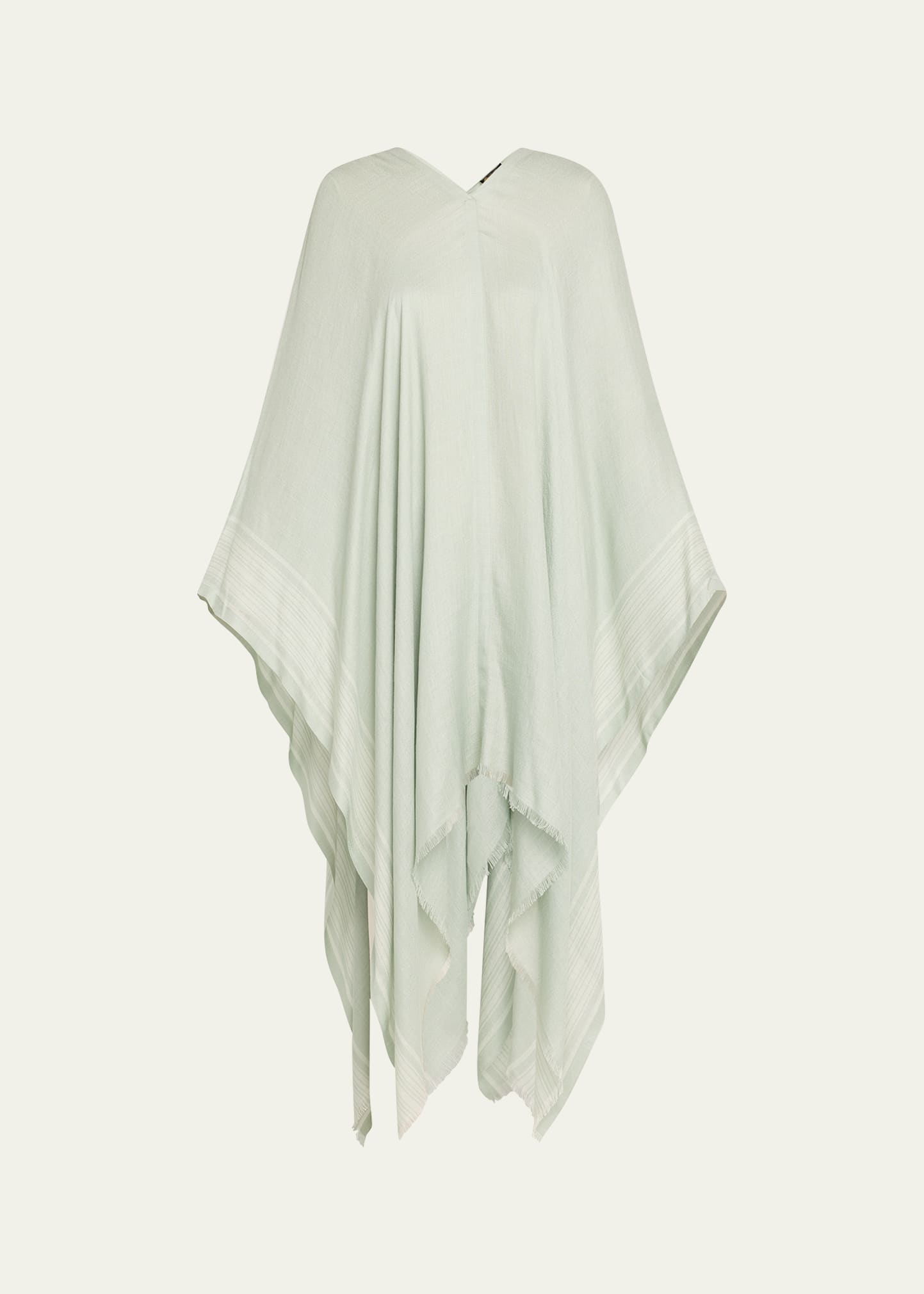 Loro Piana Aida Bicolor Suitcase Stripe Silk Linen Poncho