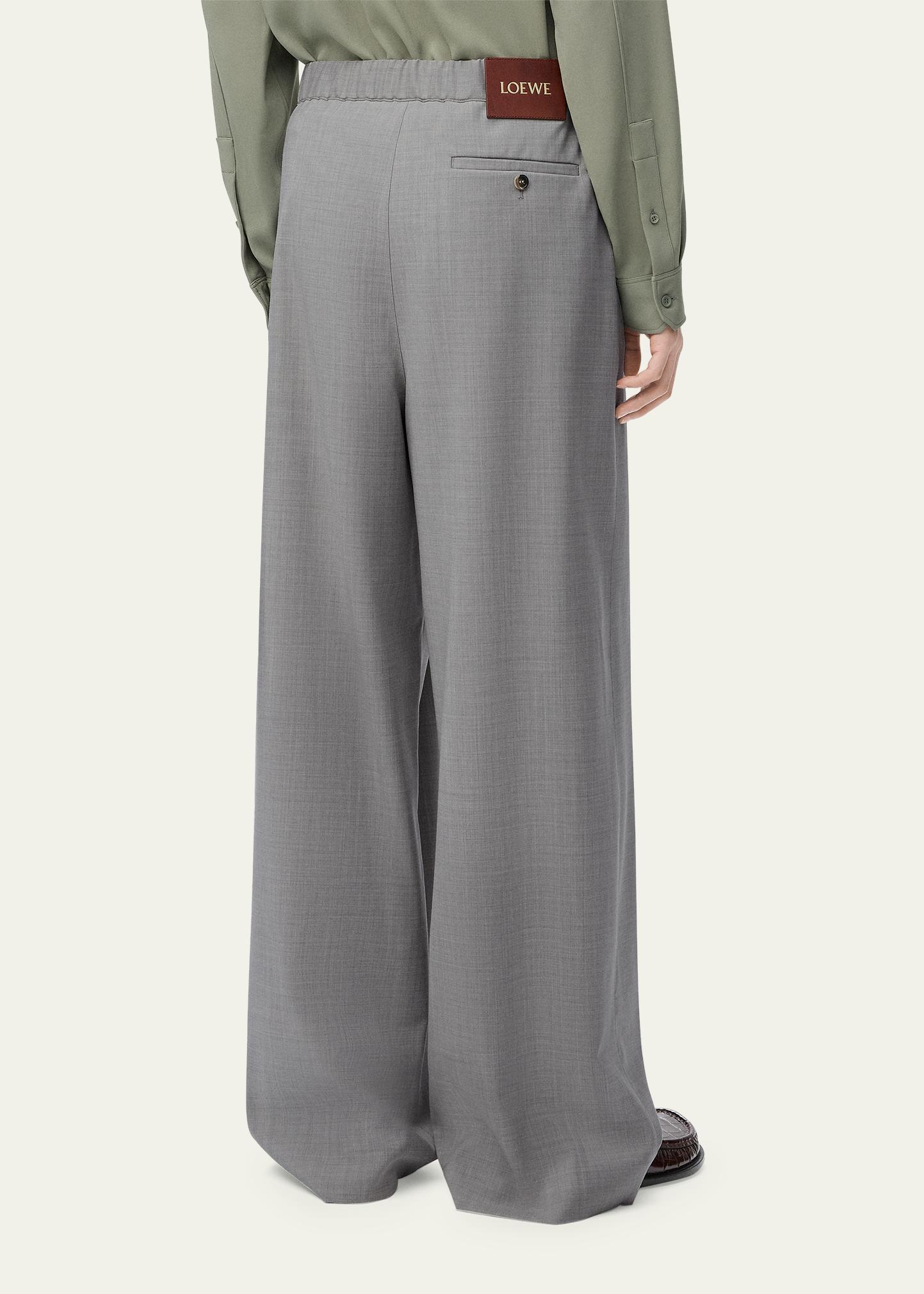 LOEWE Men's Grey Light Wool Loose Trousers - Bergdorf Goodman